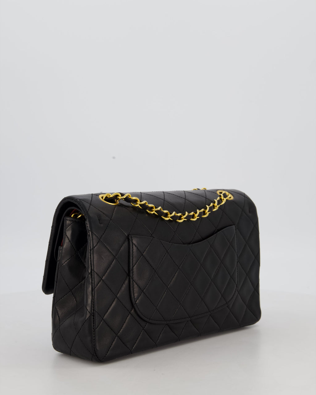 *AMAZING CONDITION* Chanel Black Vintage Medium Classic Double Flap Bag in Lambskin Leather with 24K Gold Hardware