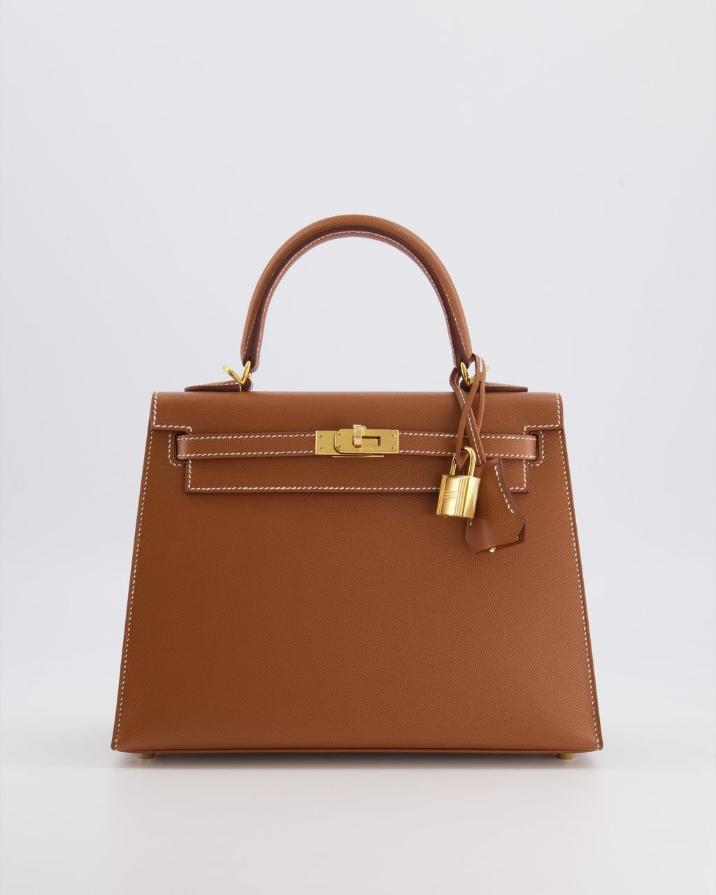 Hermès Kelly 25 II Sellier Bag in Gold Veau Madame Leather with Gold Hardware