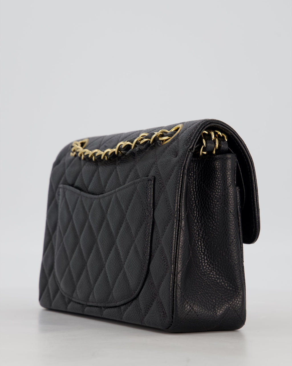 *VERY RARE* Chanel Vintage Black Small Classic Double Flap Bag in Caviar Leather with 24K Gold Hardware