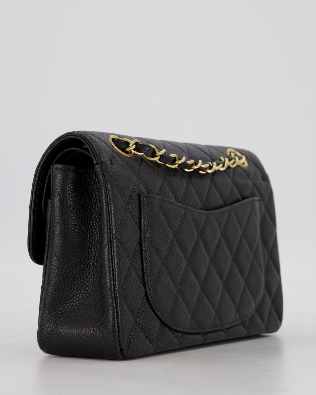 *VERY RARE* Chanel Vintage Black Small Classic Double Flap Bag in Caviar Leather with 24K Gold Hardware