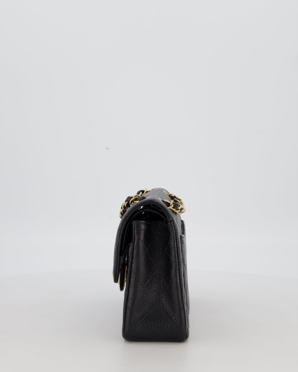 *VERY RARE* Chanel Vintage Black Small Classic Double Flap Bag in Caviar Leather with 24K Gold Hardware