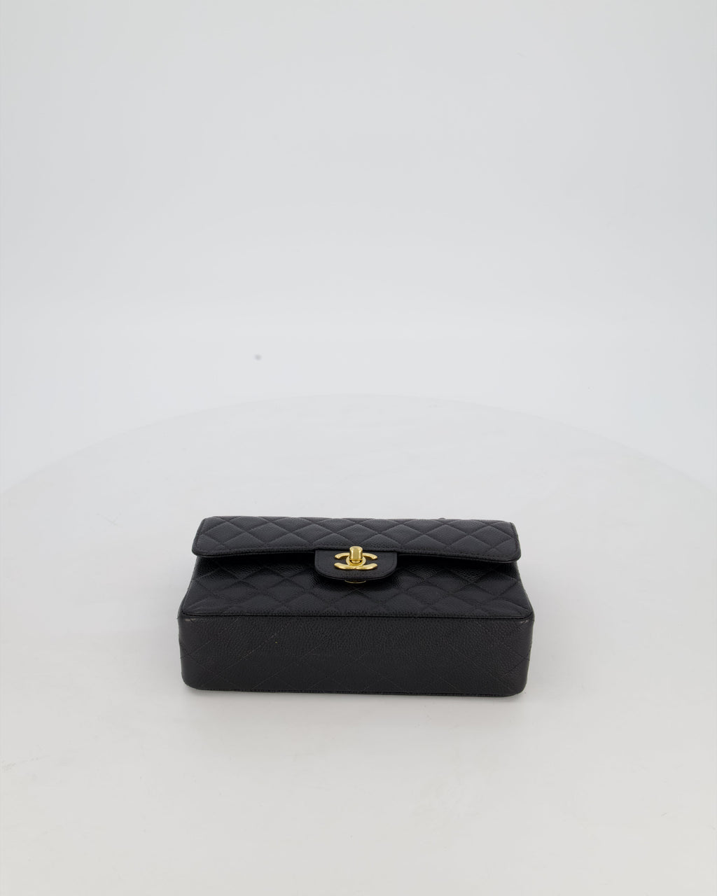 *VERY RARE* Chanel Vintage Black Small Classic Double Flap Bag in Caviar Leather with 24K Gold Hardware