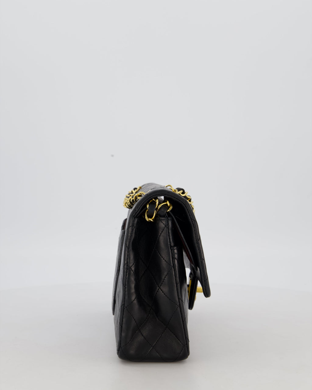 *AMAZING CONDITION* Chanel Black Vintage Medium Classic Double Flap Bag in Lambskin Leather with 24K Gold Hardware