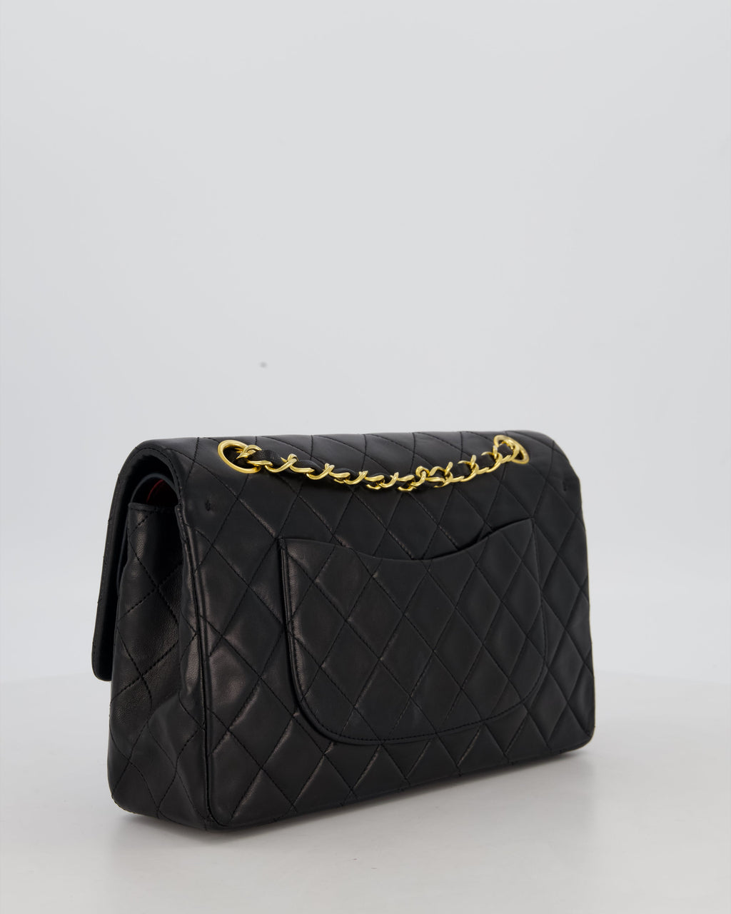 *AMAZING CONDITION* Chanel Black Vintage Medium Classic Double Flap Bag in Lambskin Leather with 24K Gold Hardware