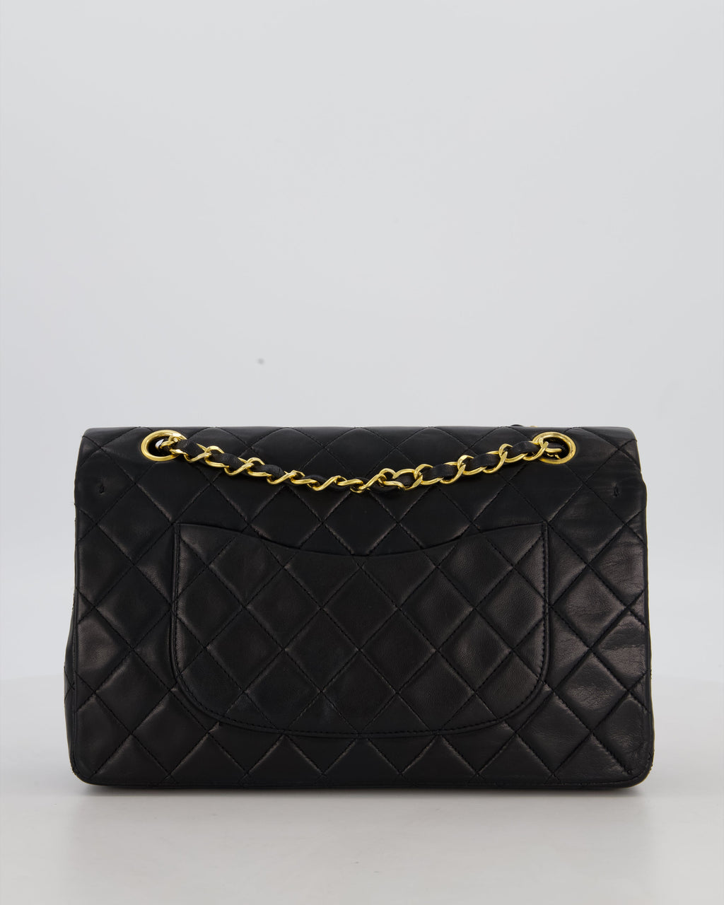 *AMAZING CONDITION* Chanel Black Vintage Medium Classic Double Flap Bag in Lambskin Leather with 24K Gold Hardware