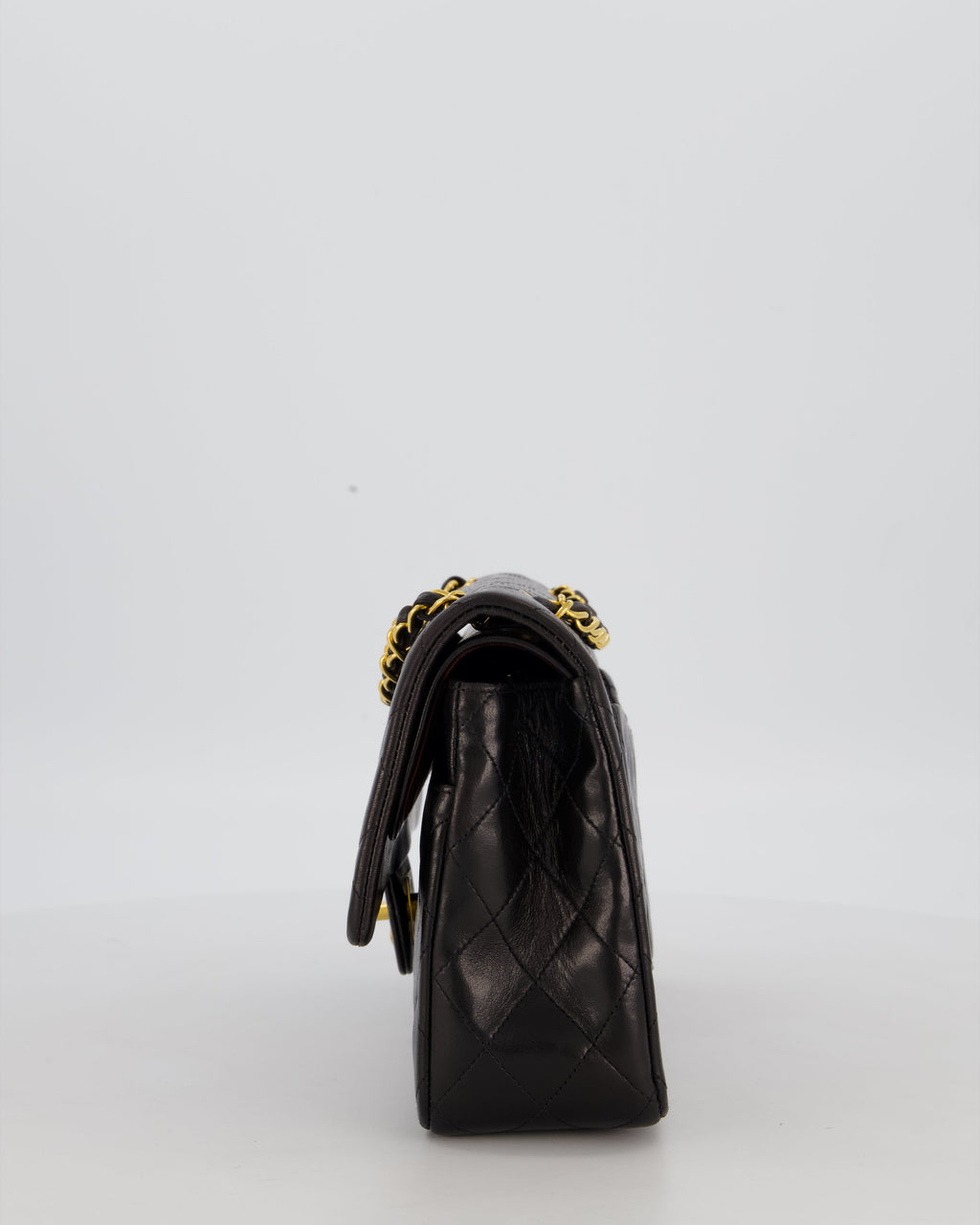 *AMAZING CONDITION* Chanel Black Vintage Medium Classic Double Flap Bag in Lambskin Leather with 24K Gold Hardware