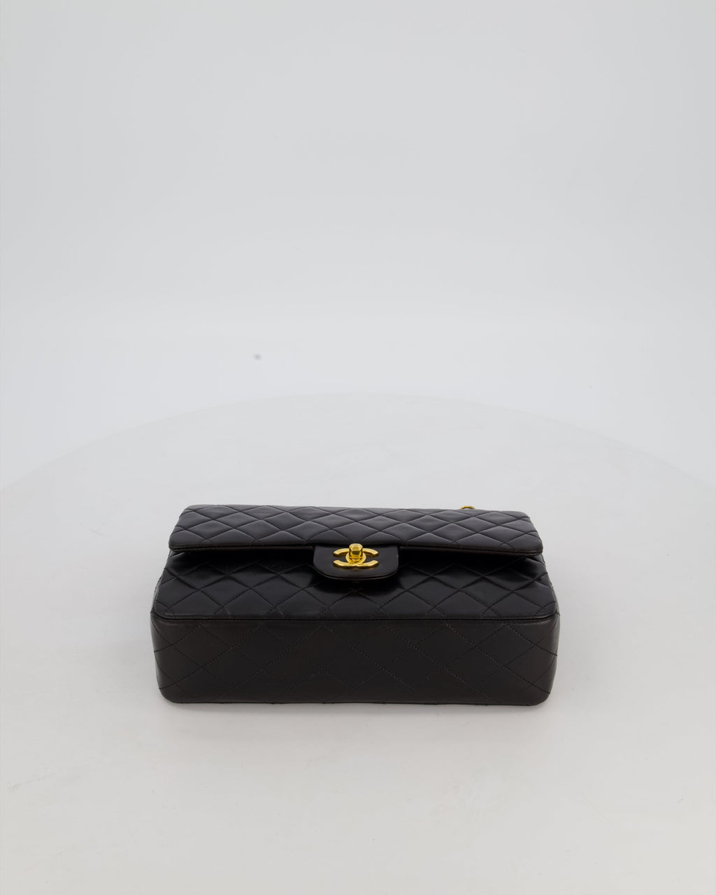 *AMAZING CONDITION* Chanel Black Vintage Medium Classic Double Flap Bag in Lambskin Leather with 24K Gold Hardware