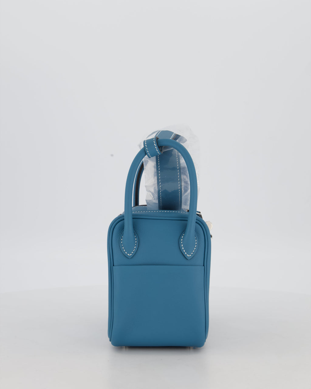 Hermès Mini Lindy Bag in Bleu Jean Swift Leather with Palladium Hardware