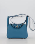 Hermès Mini Lindy Bag in Bleu Jean Swift Leather with Palladium Hardware