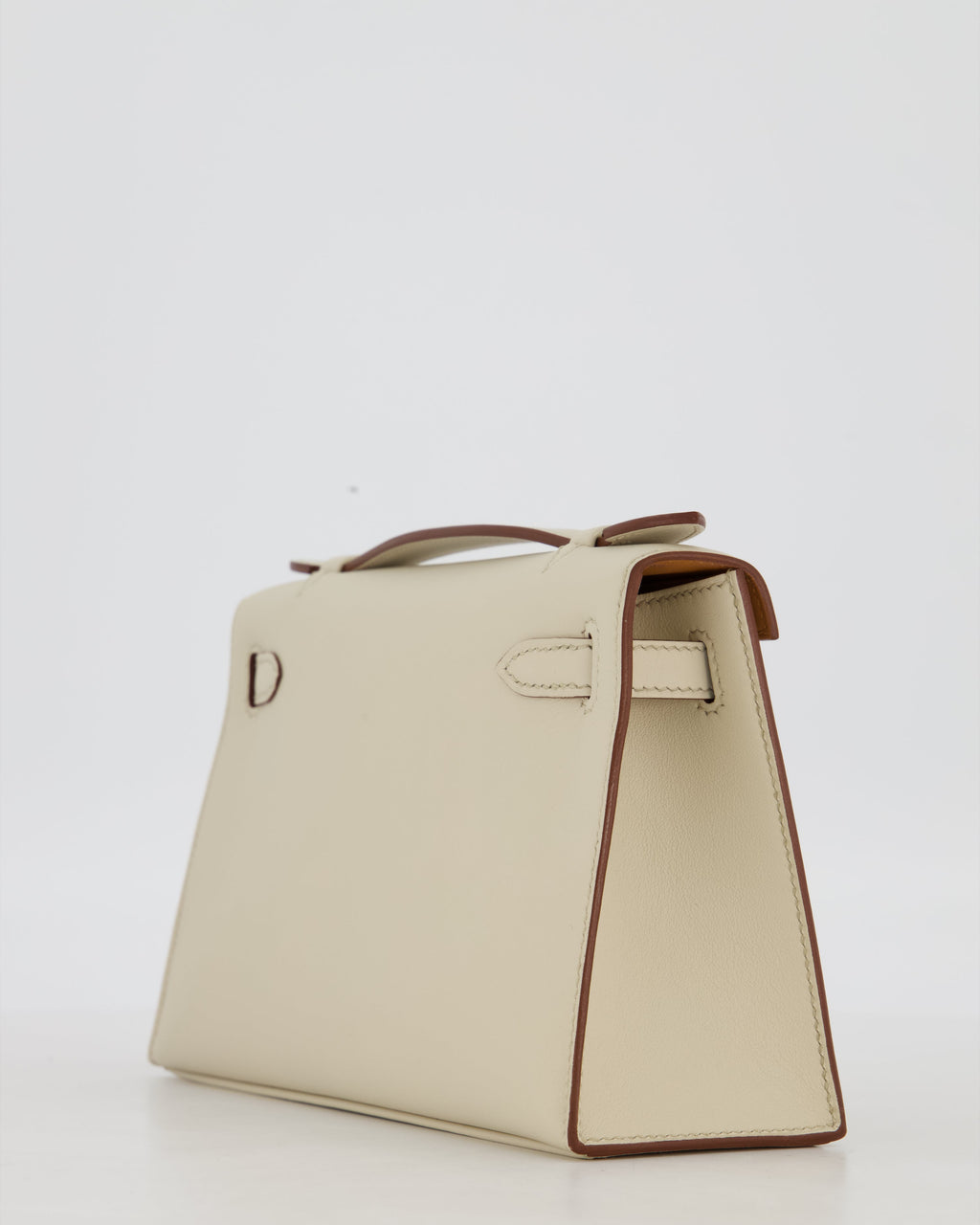 *SUPER RARE* HSS Hermès Kelly Pochette Bag in Beton and Gold Interior Swift Leather with Permabrass Hardware