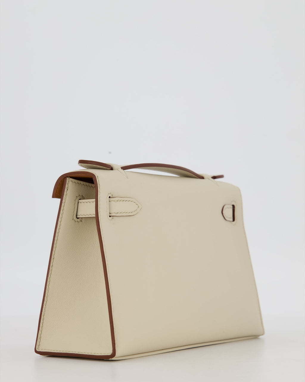 *SUPER RARE* HSS Hermès Kelly Pochette Bag in Beton and Gold Interior Swift Leather with Permabrass Hardware