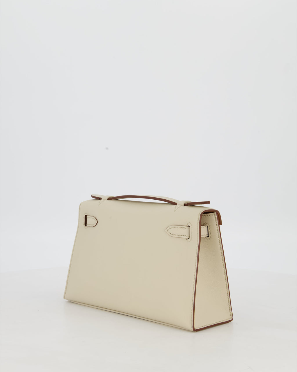 *SUPER RARE* HSS Hermès Kelly Pochette Bag in Beton and Gold Interior Swift Leather with Permabrass Hardware