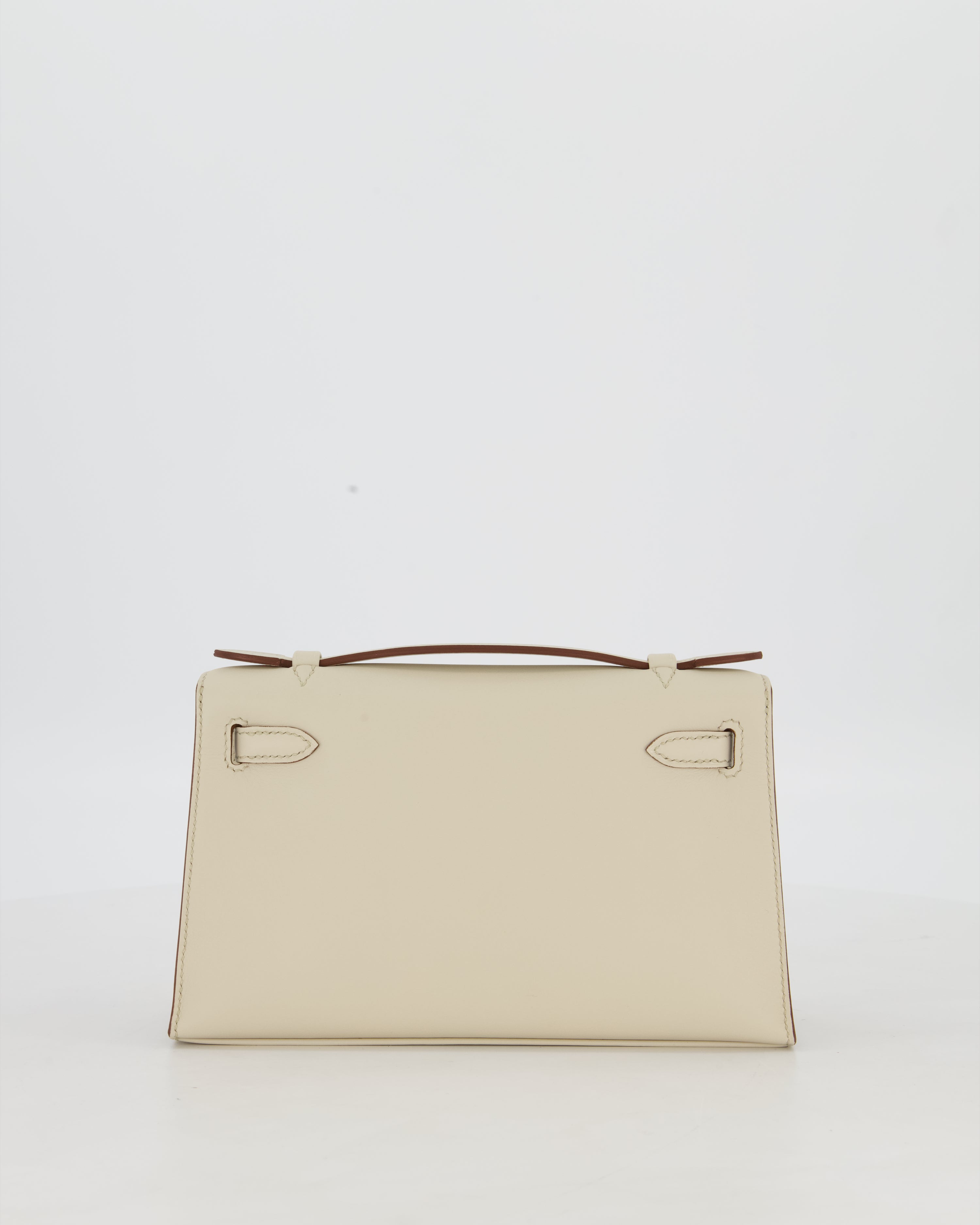 *SUPER RARE* HSS Hermès Kelly Pochette Bag in Beton and Gold Interior Swift Leather with Permabrass Hardware
