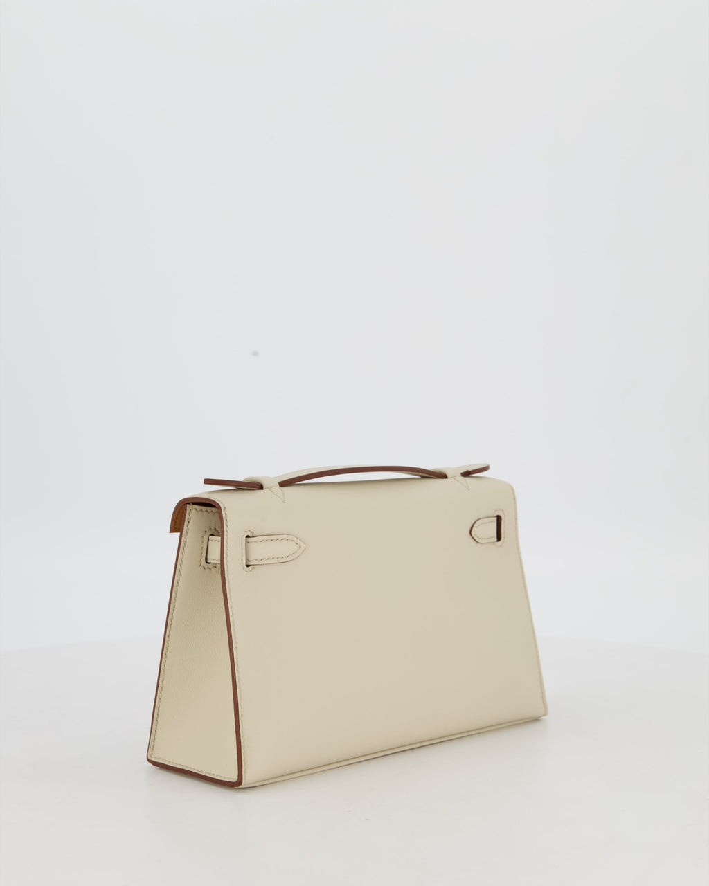 *SUPER RARE* HSS Hermès Kelly Pochette Bag in Beton and Gold Interior Swift Leather with Permabrass Hardware