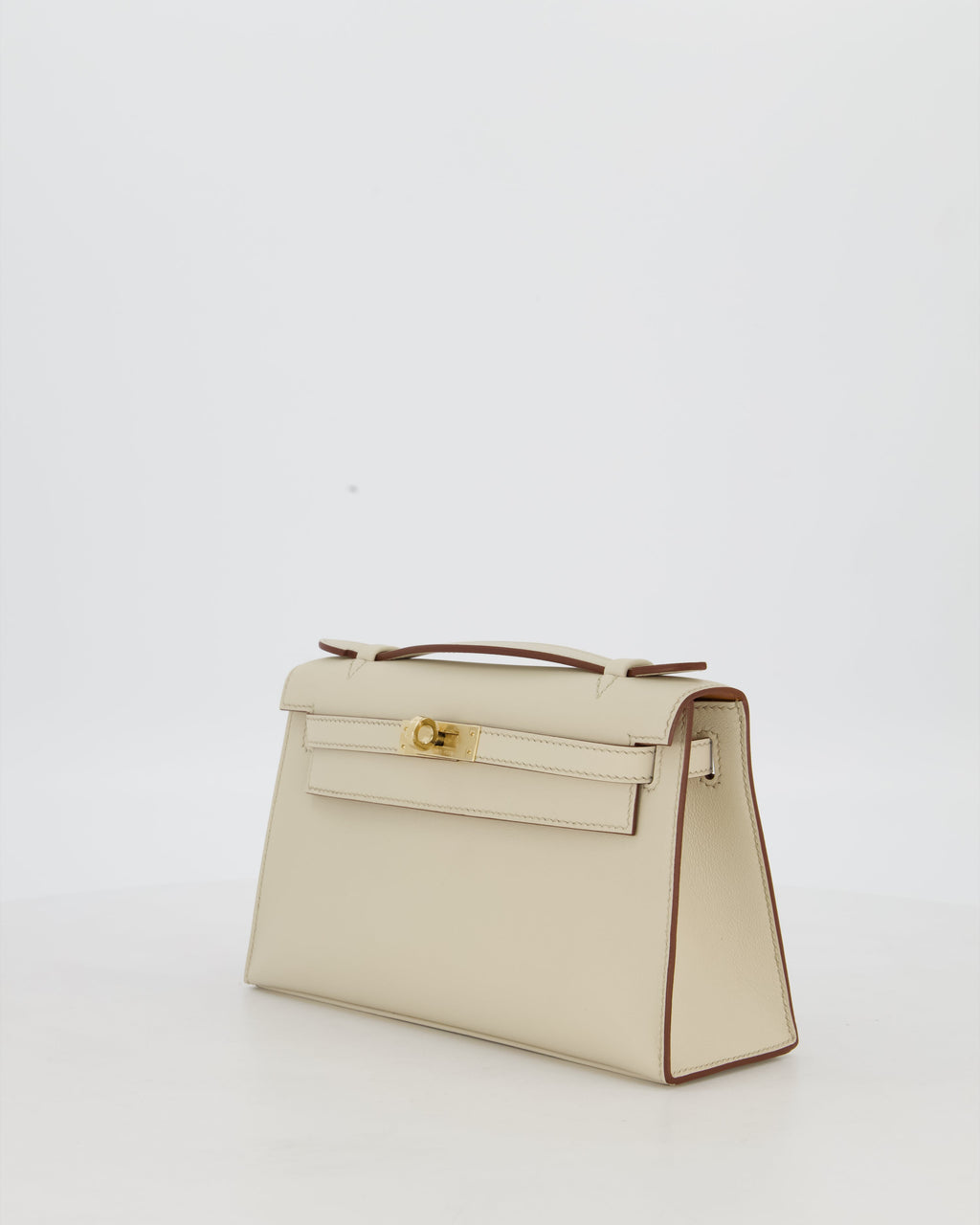 *SUPER RARE* HSS Hermès Kelly Pochette Bag in Beton and Gold Interior Swift Leather with Permabrass Hardware