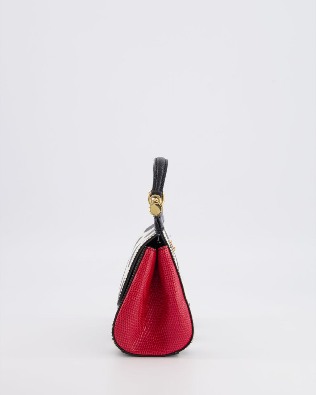 Dolce & Gabbana White, Black and Red Polkadot Mini Sicily Bag with Gold Hardware
