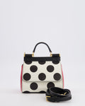 Dolce & Gabbana White, Black and Red Polkadot Mini Sicily Bag with Gold Hardware