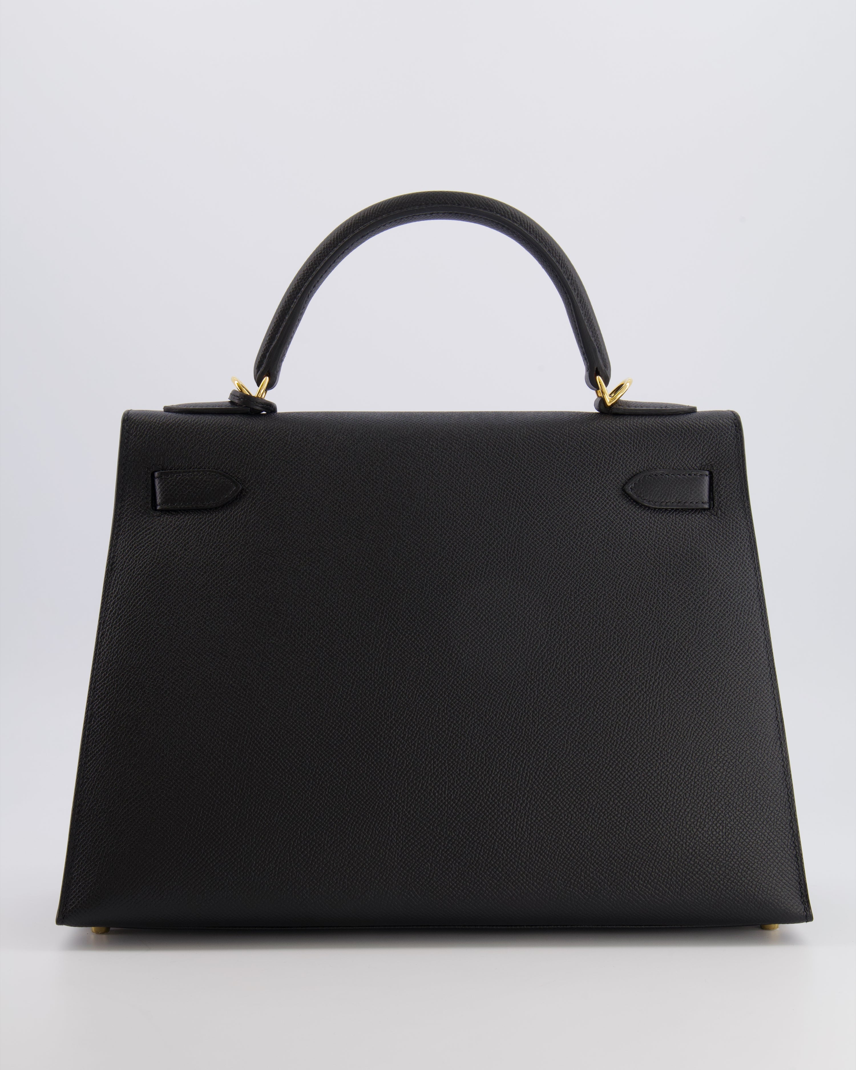 Hermès Kelly 32 Sellier Bag in Noir Epsom Leather with Gold Hardware