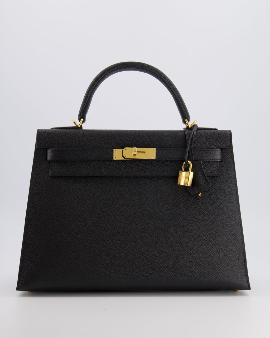 Hermès Kelly 32 Sellier Bag in Noir Epsom Leather with Gold Hardware