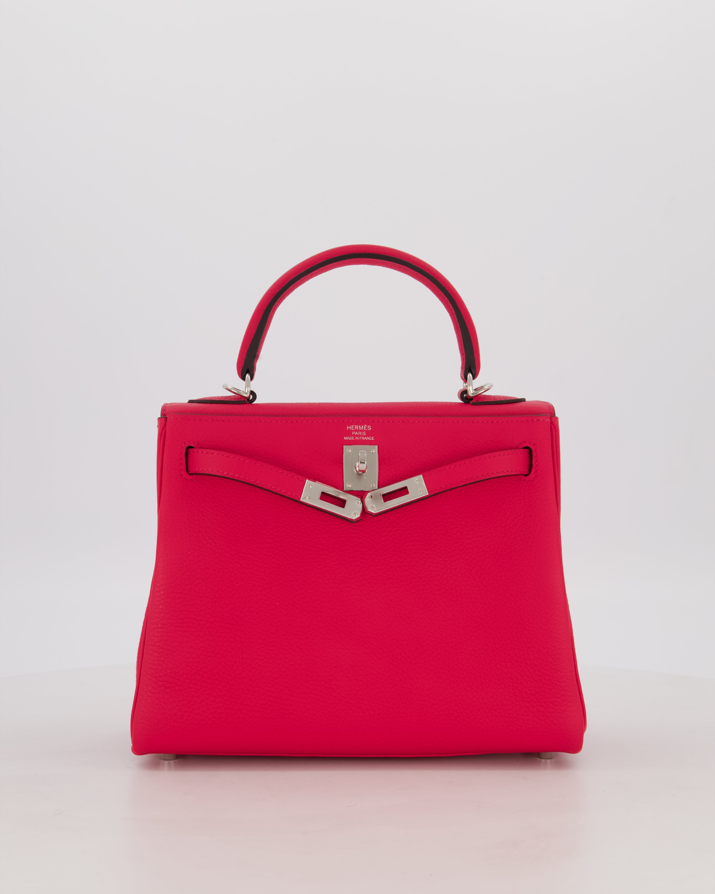 *RARE* Hermès Kelly Retourne Bag in Rose Mexico Togo Leather with Palladium Hardware