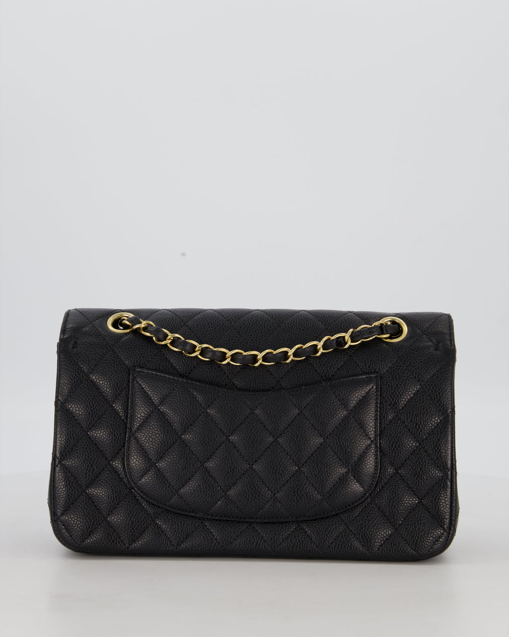 Chanel Black Medium Classic Double Flap Bag in Caviar Leather with Gold Hardware