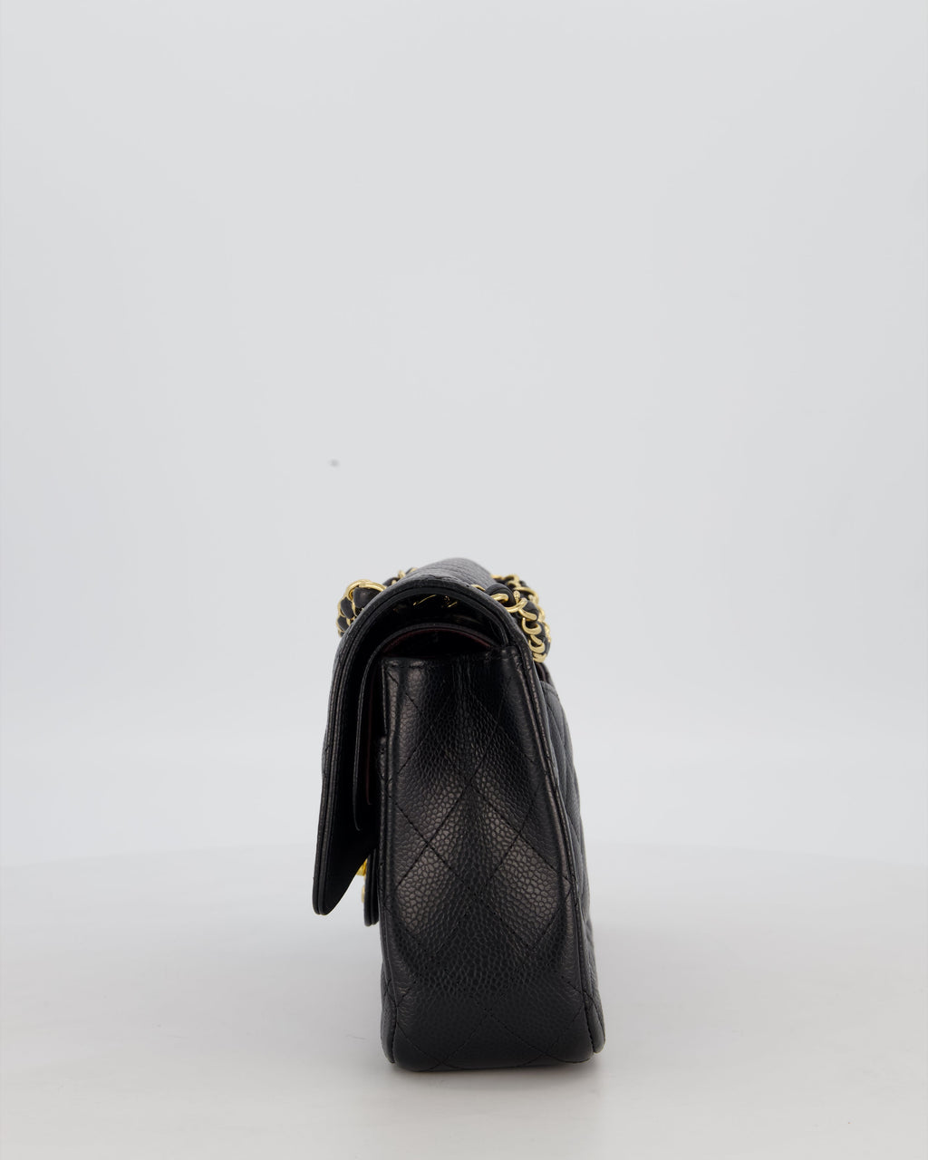 Chanel Black Medium Classic Double Flap Bag in Caviar Leather with Gold Hardware