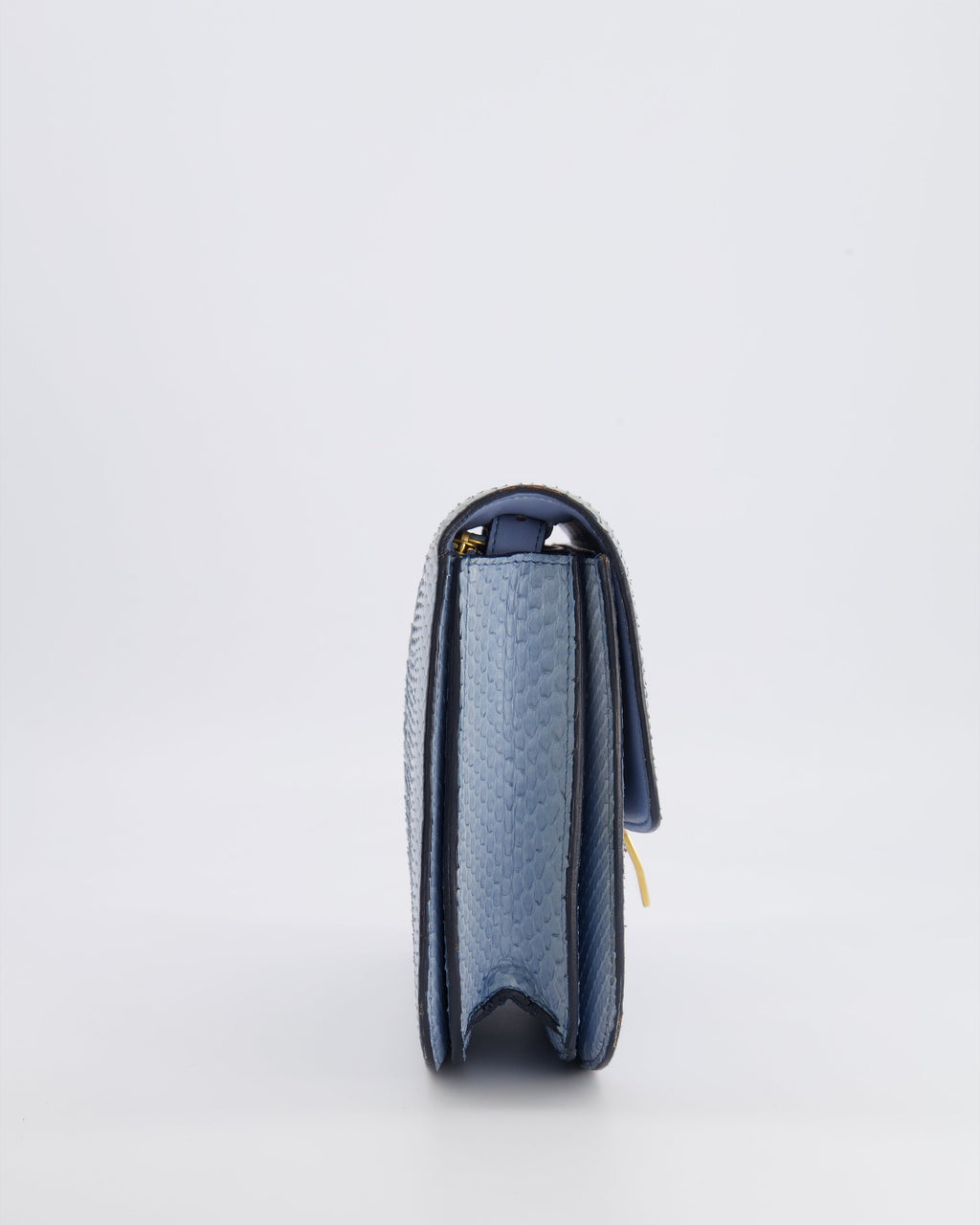 Céline Baby Blue Medium Box Shoulder Bag in Python Leather with Gold Hardware
