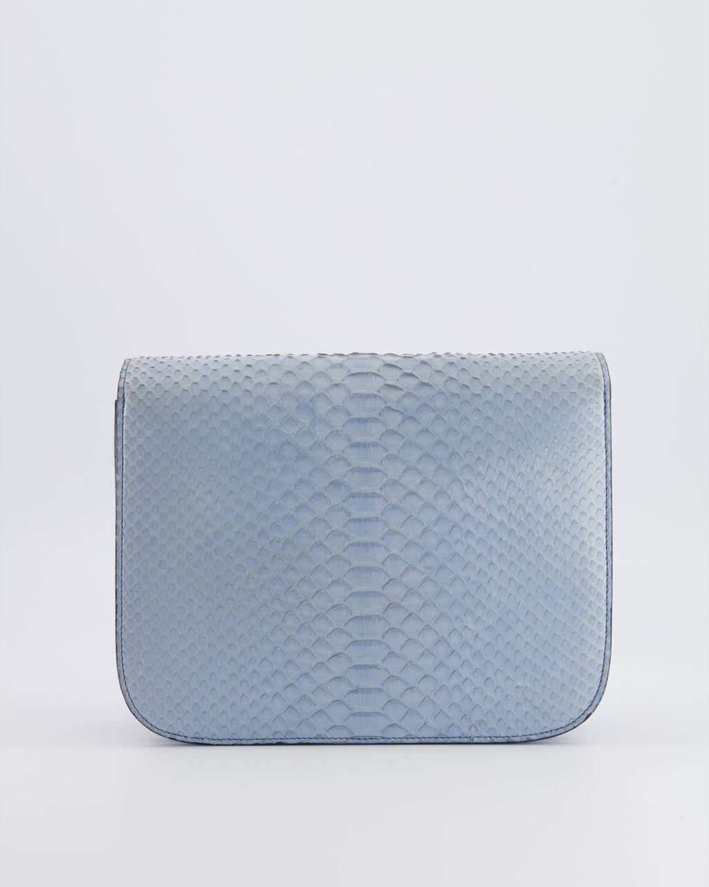 Céline Baby Blue Medium Box Shoulder Bag in Python Leather with Gold Hardware