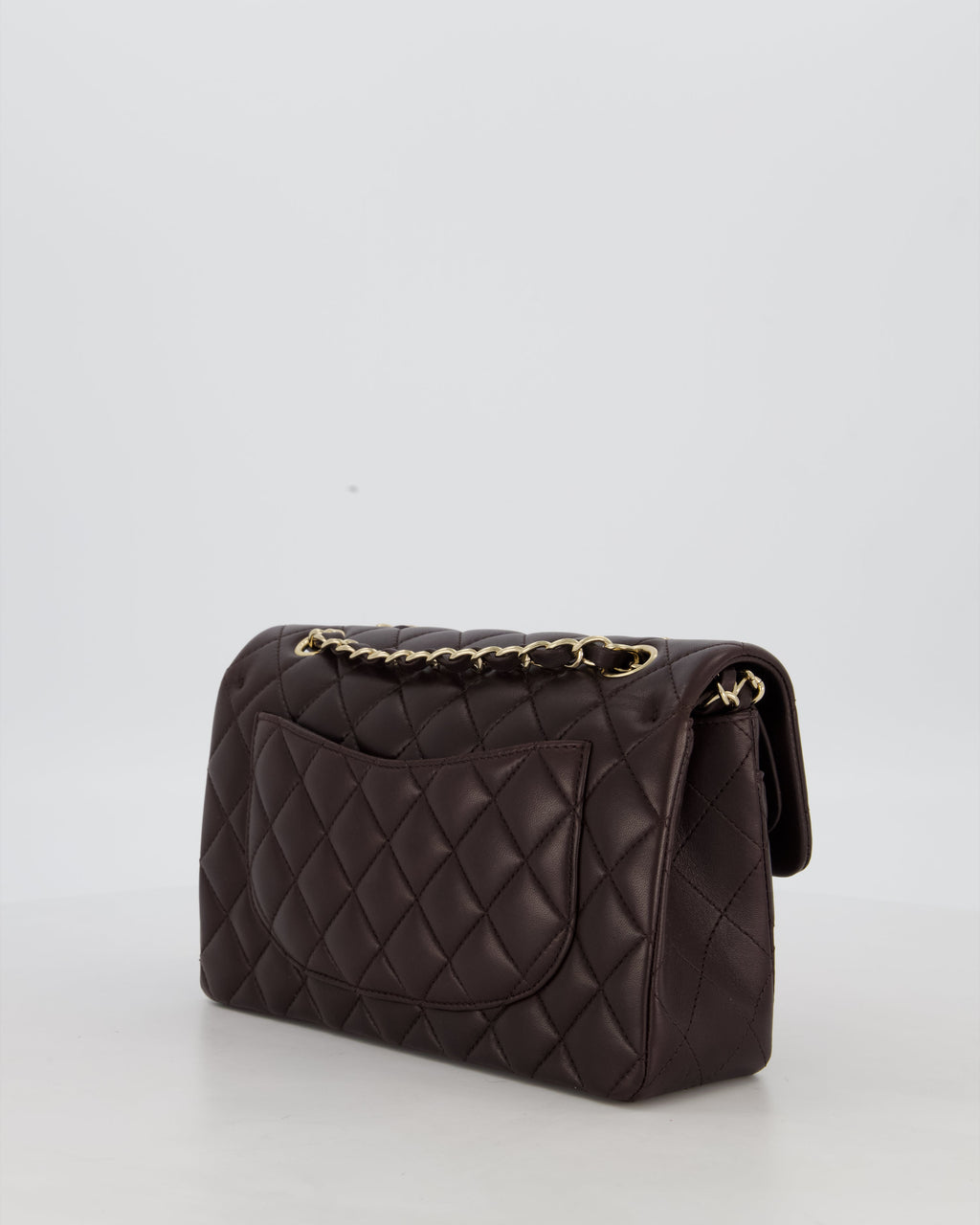 Chanel Brown Small Classic Double Flap Bag in Lambskin Leather with Champagne Gold Hardware