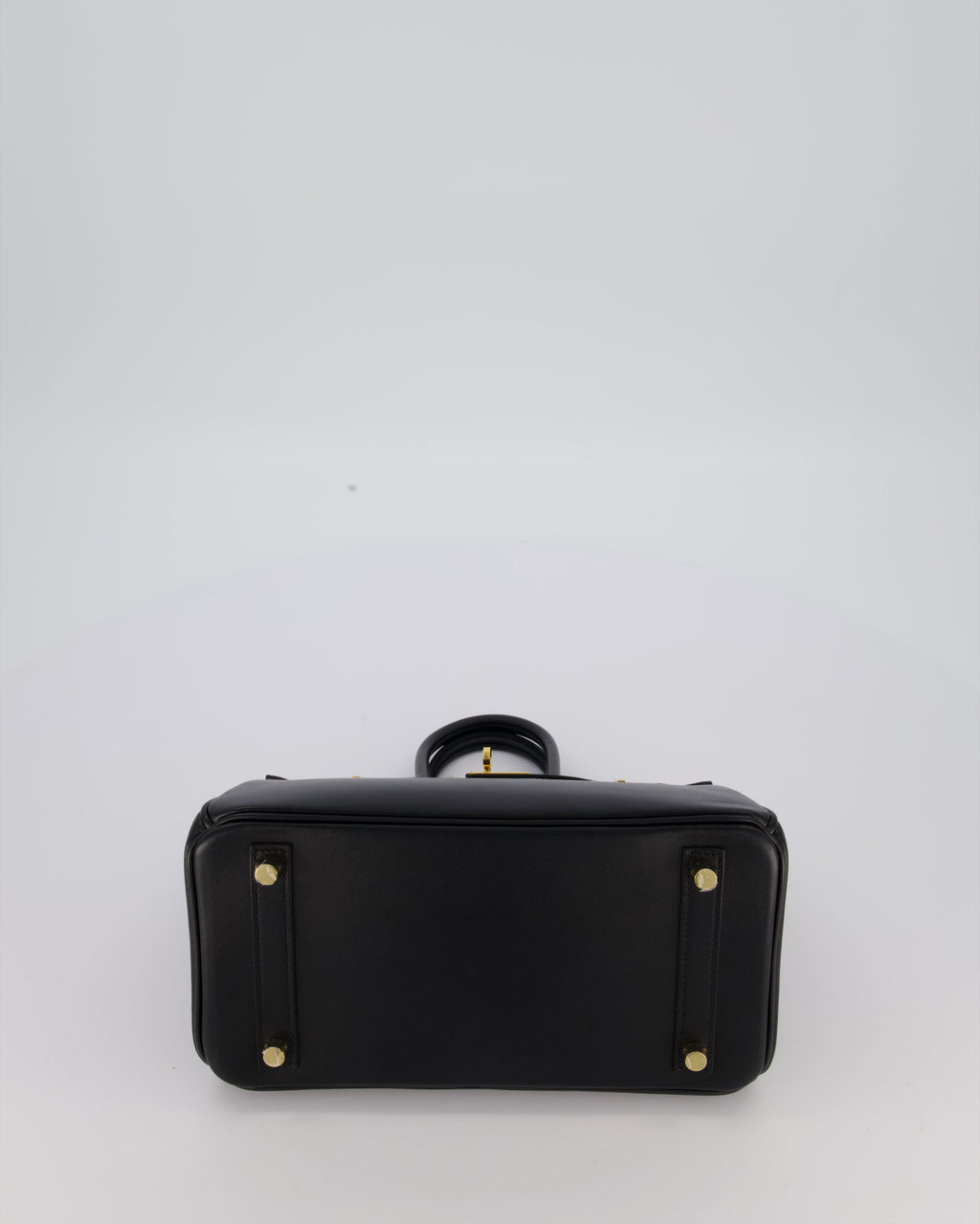 *RARE* Hermès Birkin 25 Retourne Bag in Noir Tadelakt Leather with Gold Hardware
