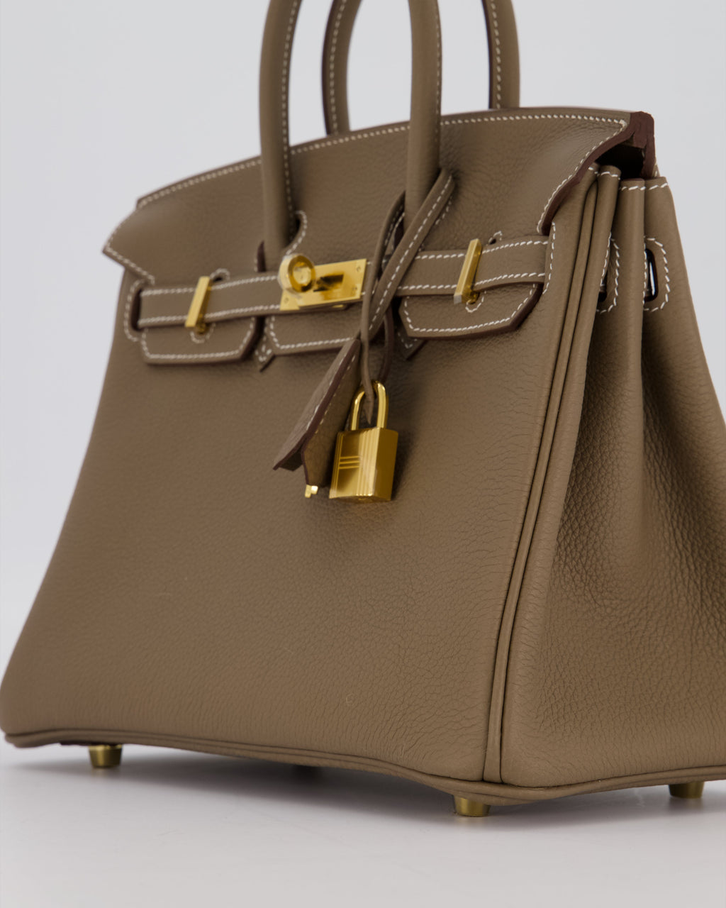 Hermès Birkin 25 Retourne Bag in Etoupe Togo Leather with Gold Hardware
