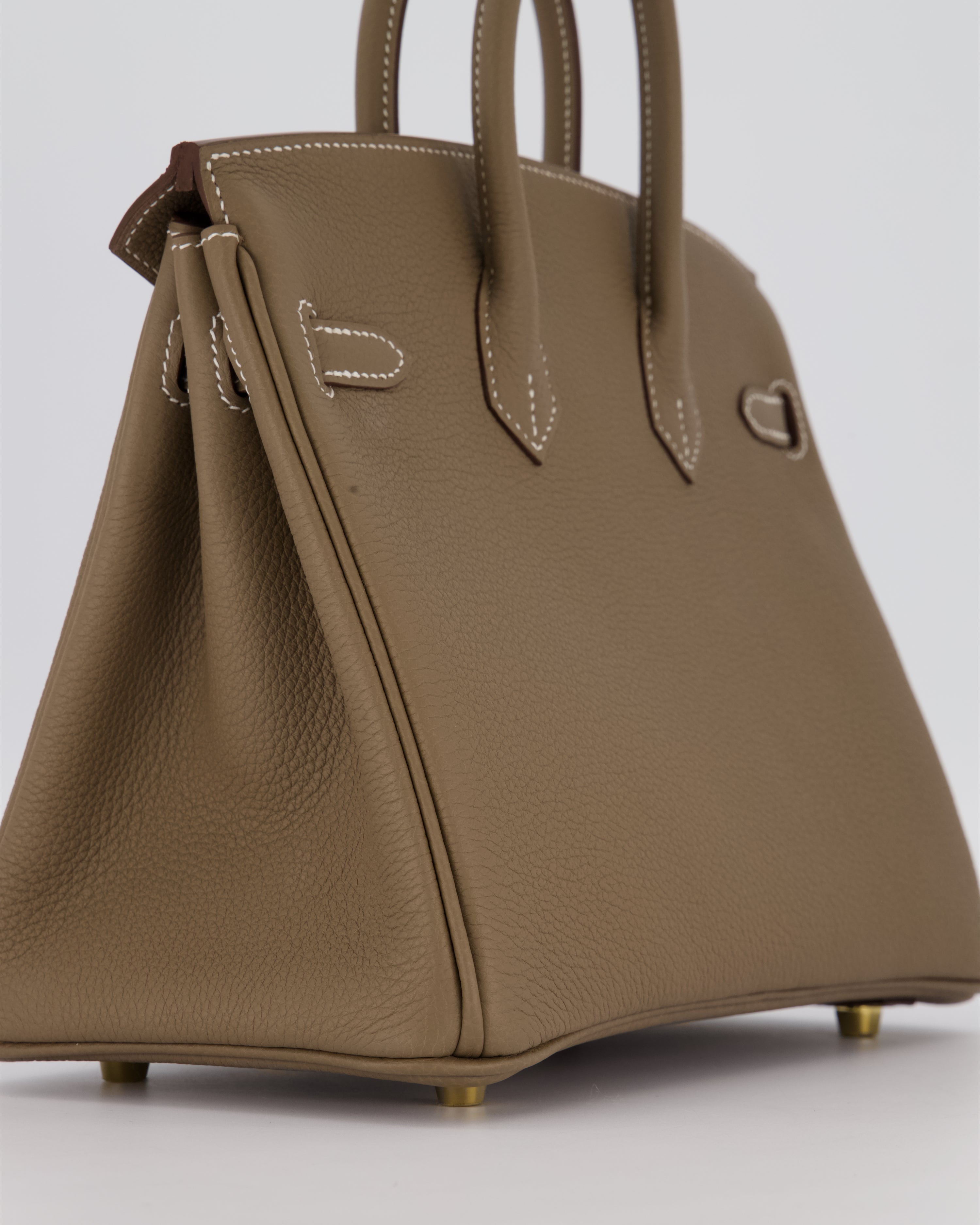 Hermès Birkin 25 Retourne Bag in Etoupe Togo Leather with Gold Hardware