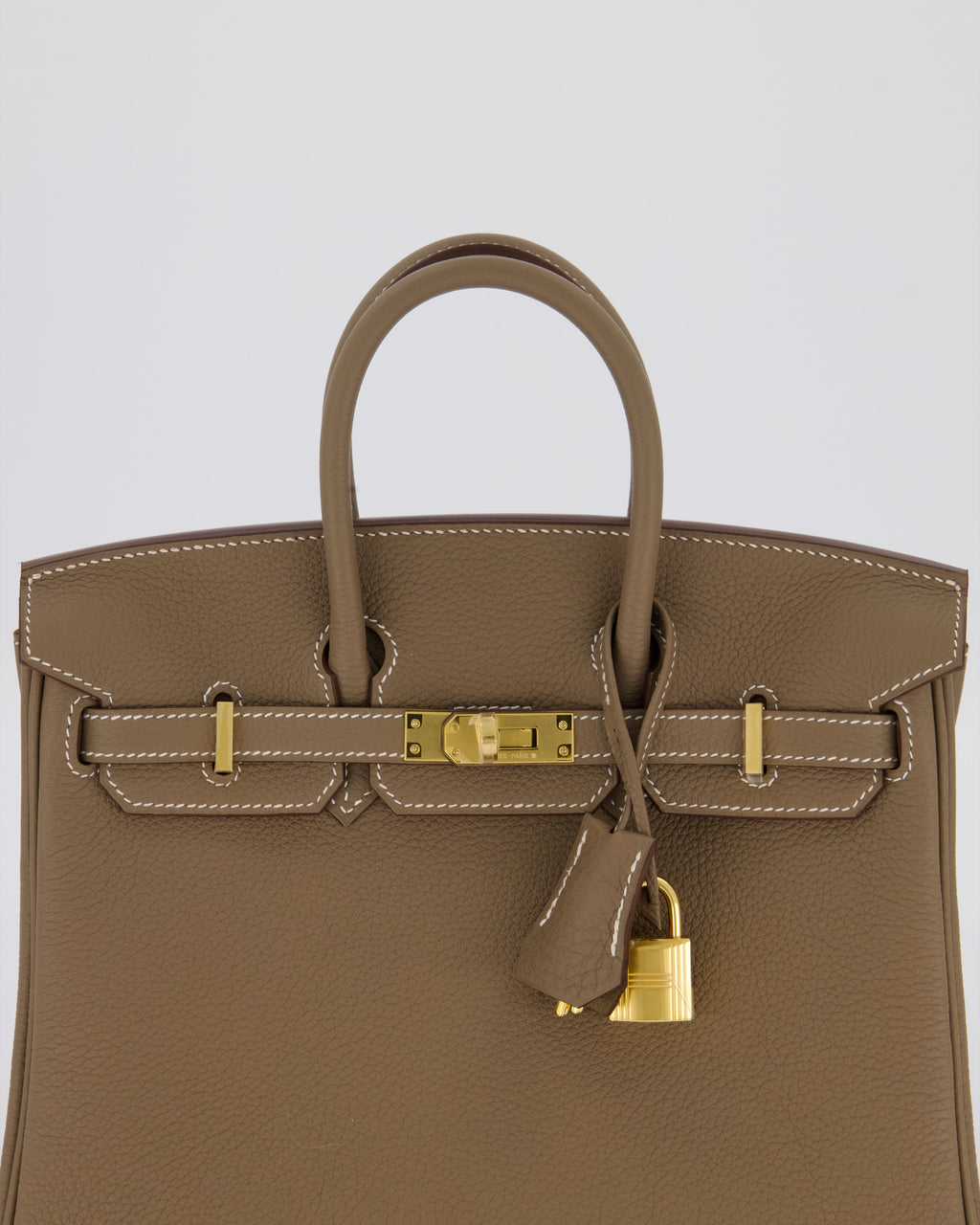 Hermès Birkin 25 Retourne Bag in Etoupe Togo Leather with Gold Hardware