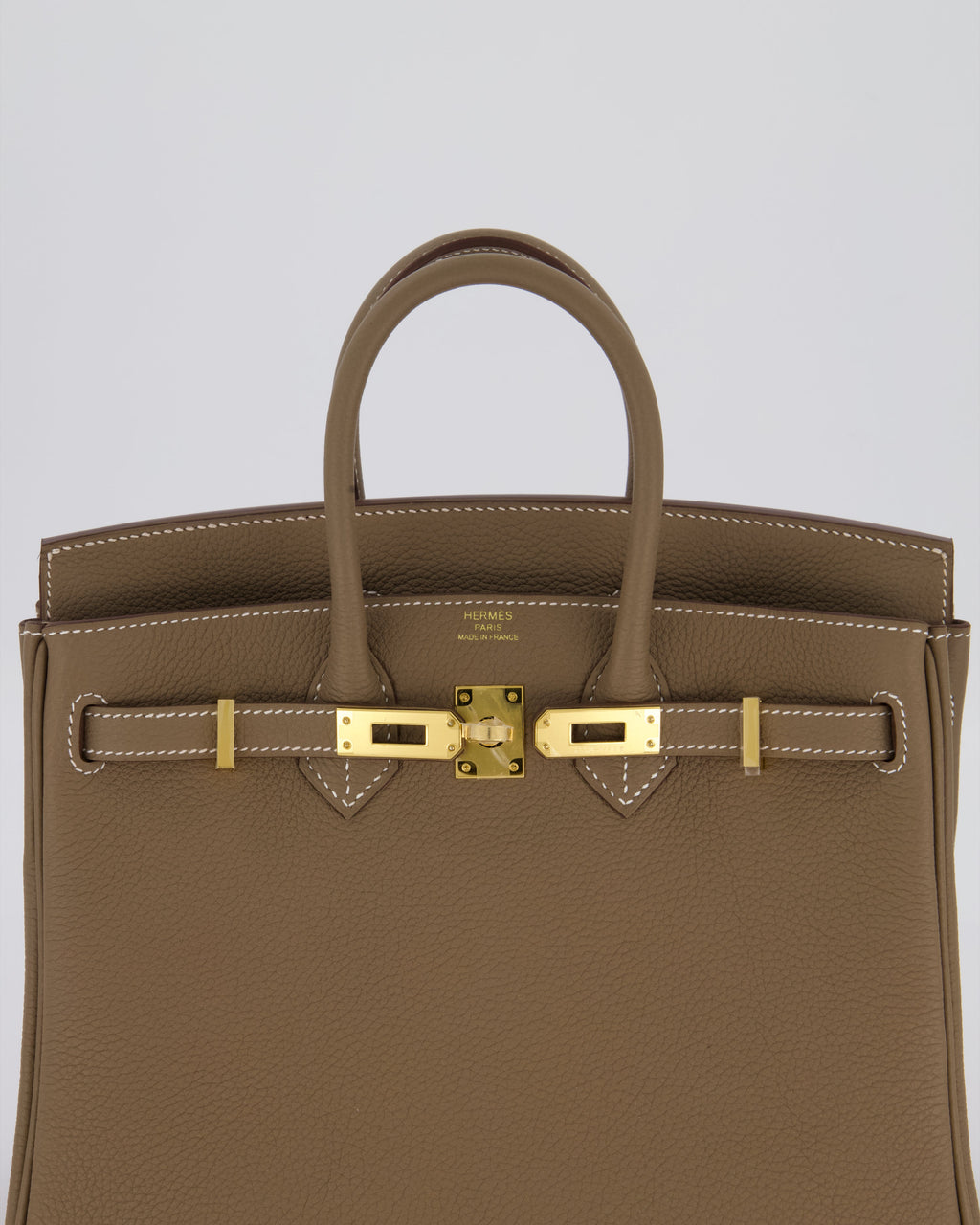 Hermès Birkin 25 Retourne Bag in Etoupe Togo Leather with Gold Hardware