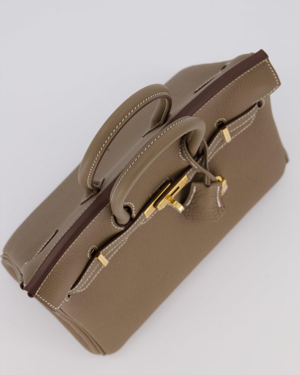Hermès Birkin 25 Retourne Bag in Etoupe Togo Leather with Gold Hardware