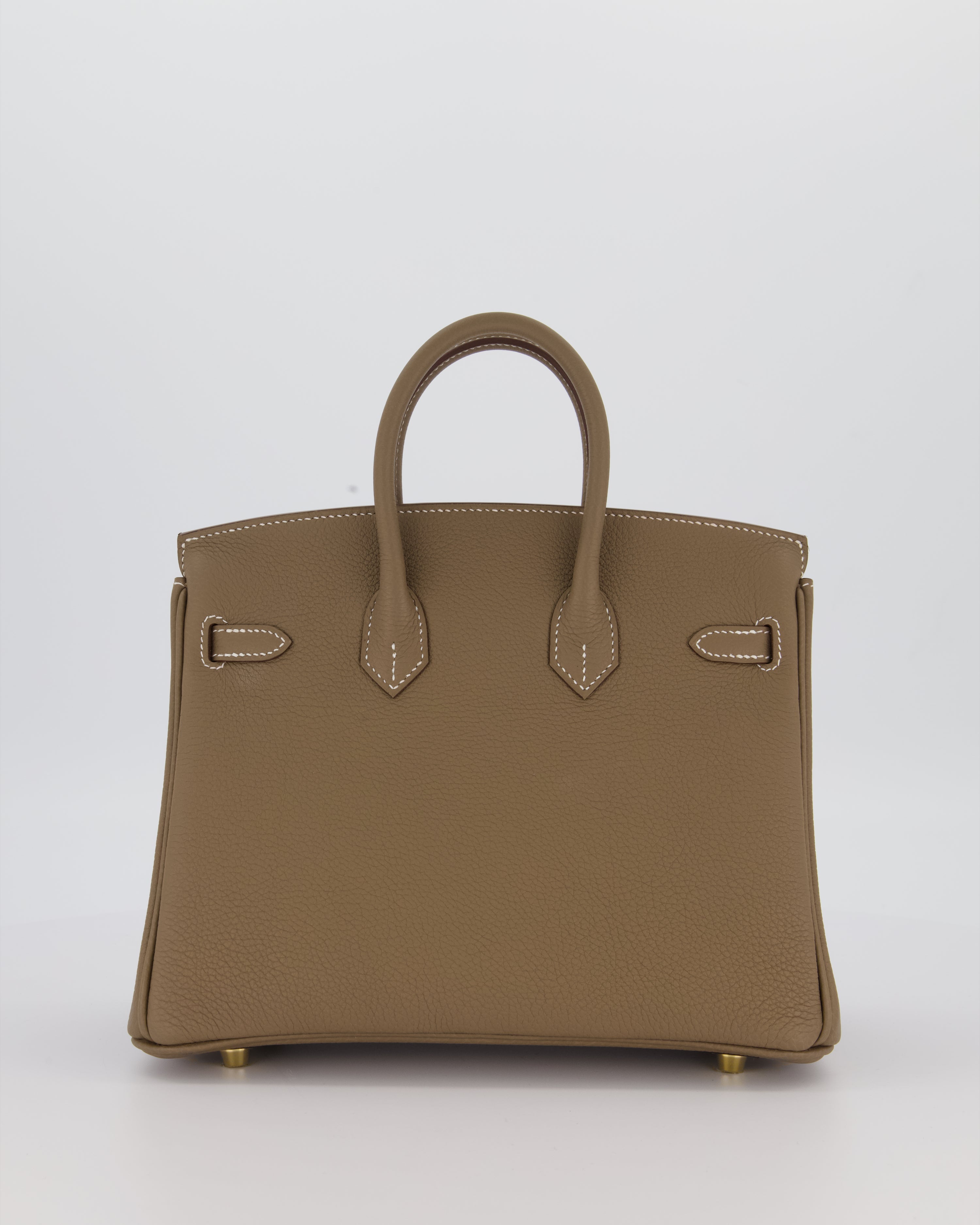 Hermès Birkin 25 Retourne Bag in Etoupe Togo Leather with Gold Hardware