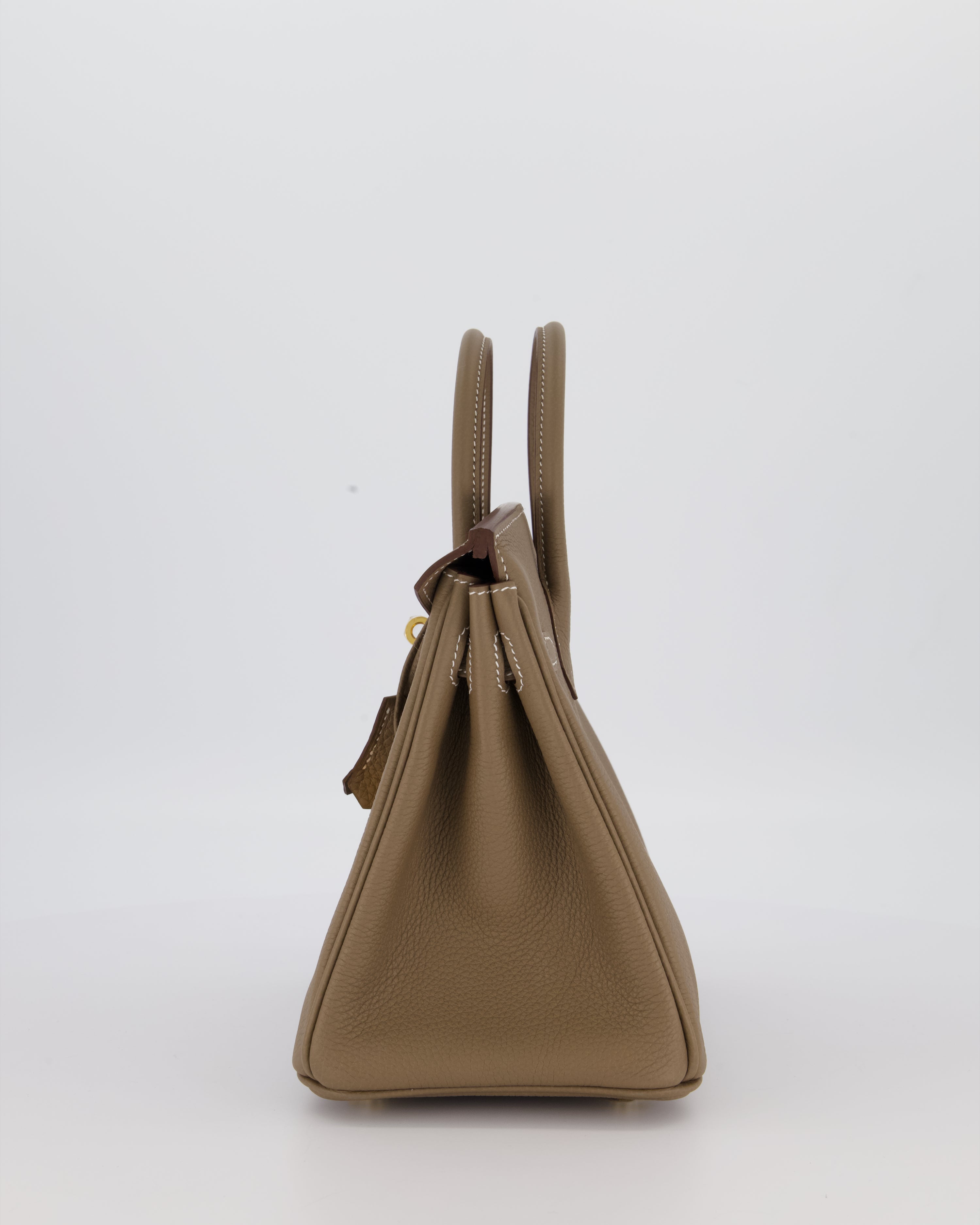 Hermès Birkin 25 Retourne Bag in Etoupe Togo Leather with Gold Hardware