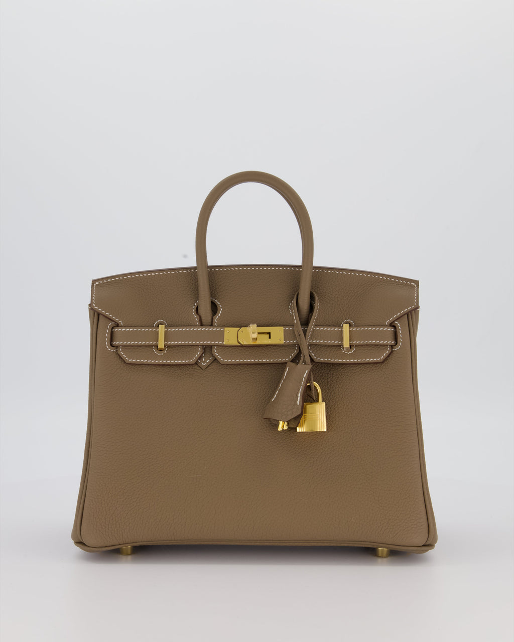 Hermès Birkin 25 Retourne Bag in Etoupe Togo Leather with Gold Hardware