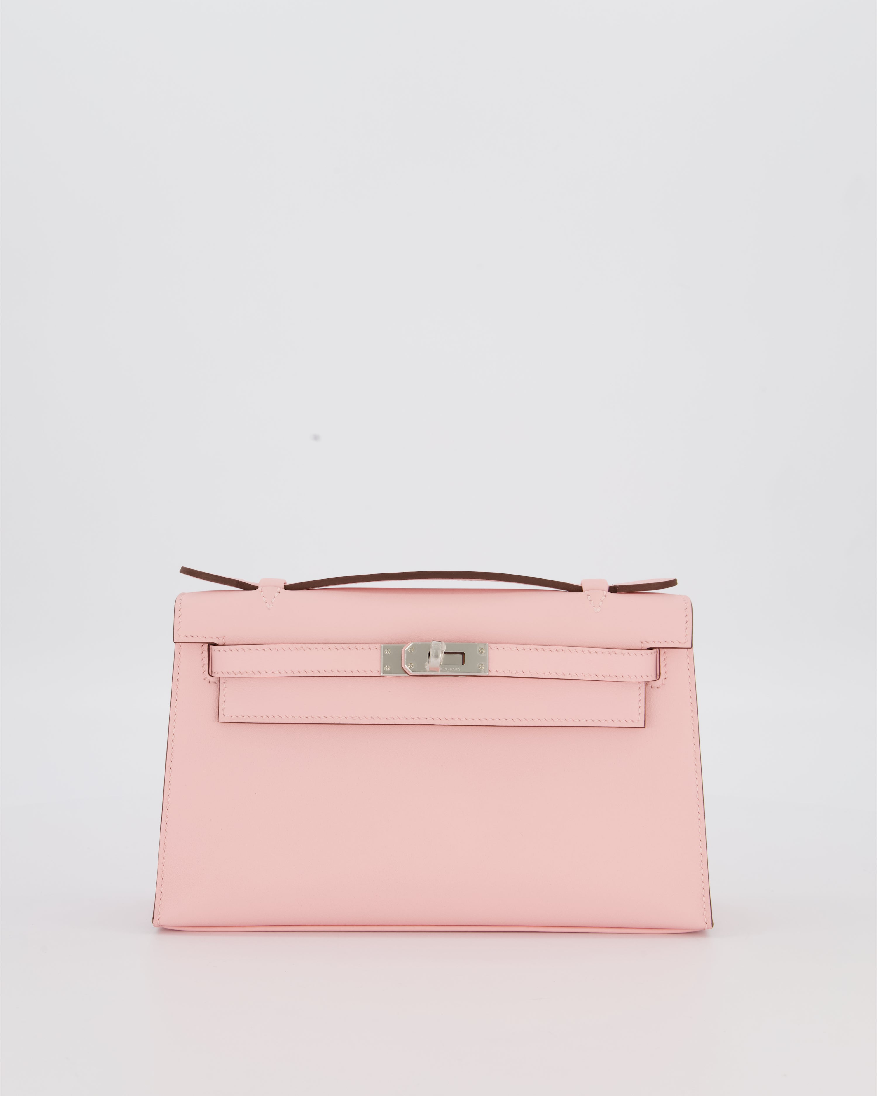 *HOT COLOUR* Hermès Mini Kelly Pochette Bag in Rose Sakura Swift Leather with Palladium Hardware
