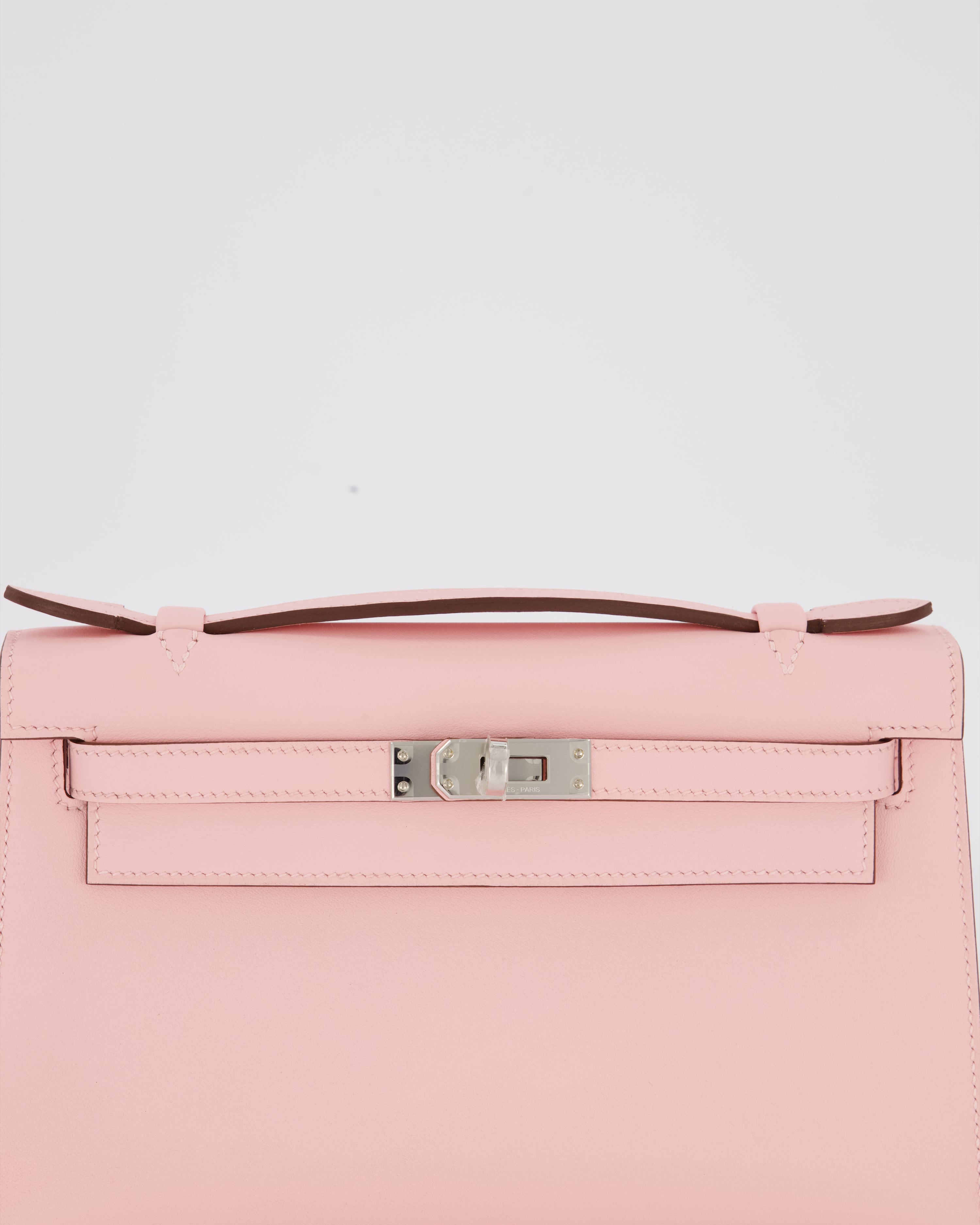 *HOT COLOUR* Hermès Mini Kelly Pochette Bag in Rose Sakura Swift Leather with Palladium Hardware