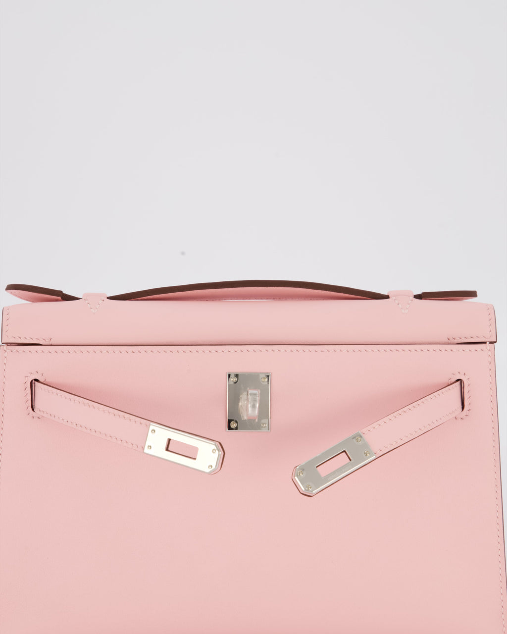 *HOT COLOUR* Hermès Mini Kelly Pochette Bag in Rose Sakura Swift Leather with Palladium Hardware