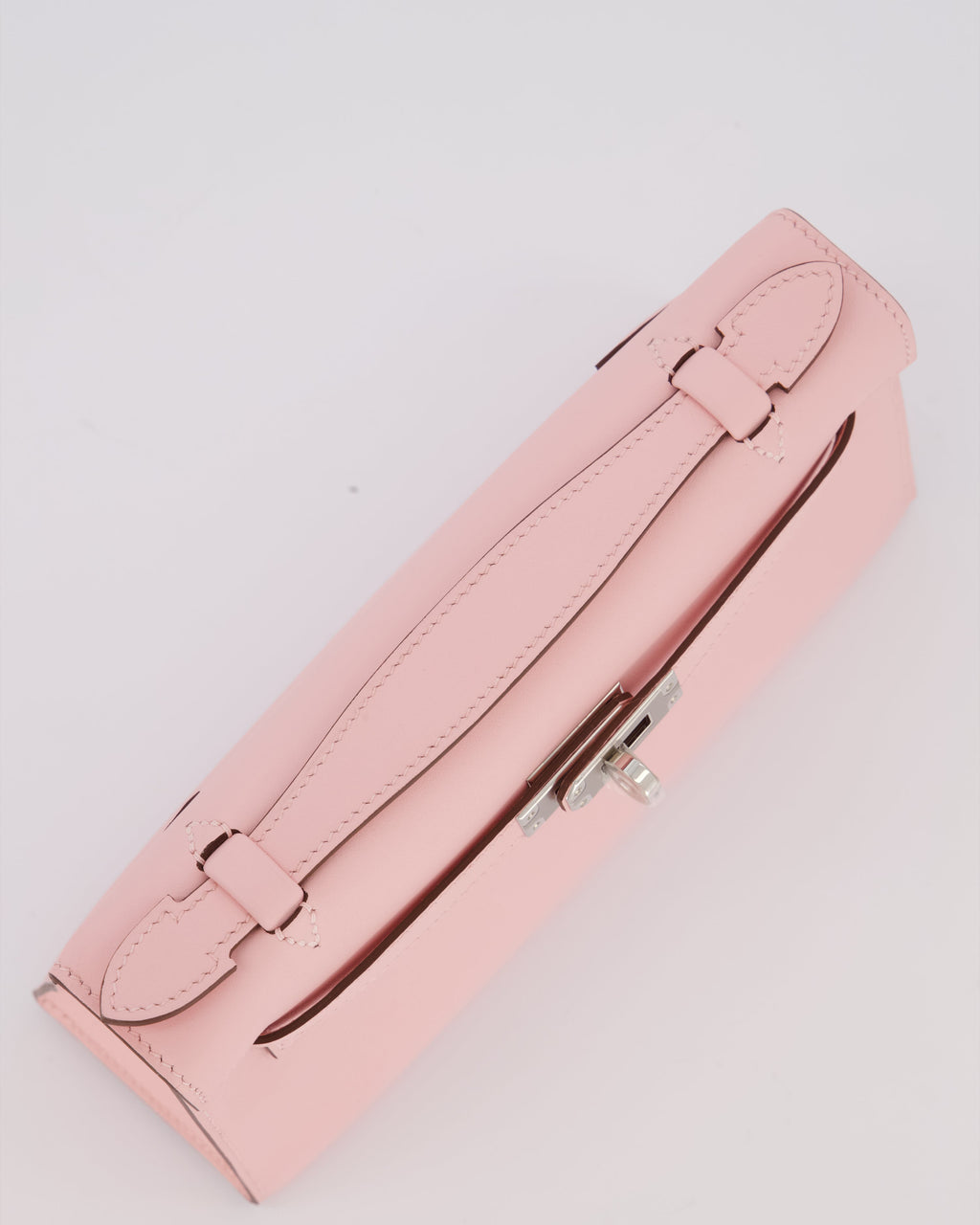 *HOT COLOUR* Hermès Mini Kelly Pochette Bag in Rose Sakura Swift Leather with Palladium Hardware