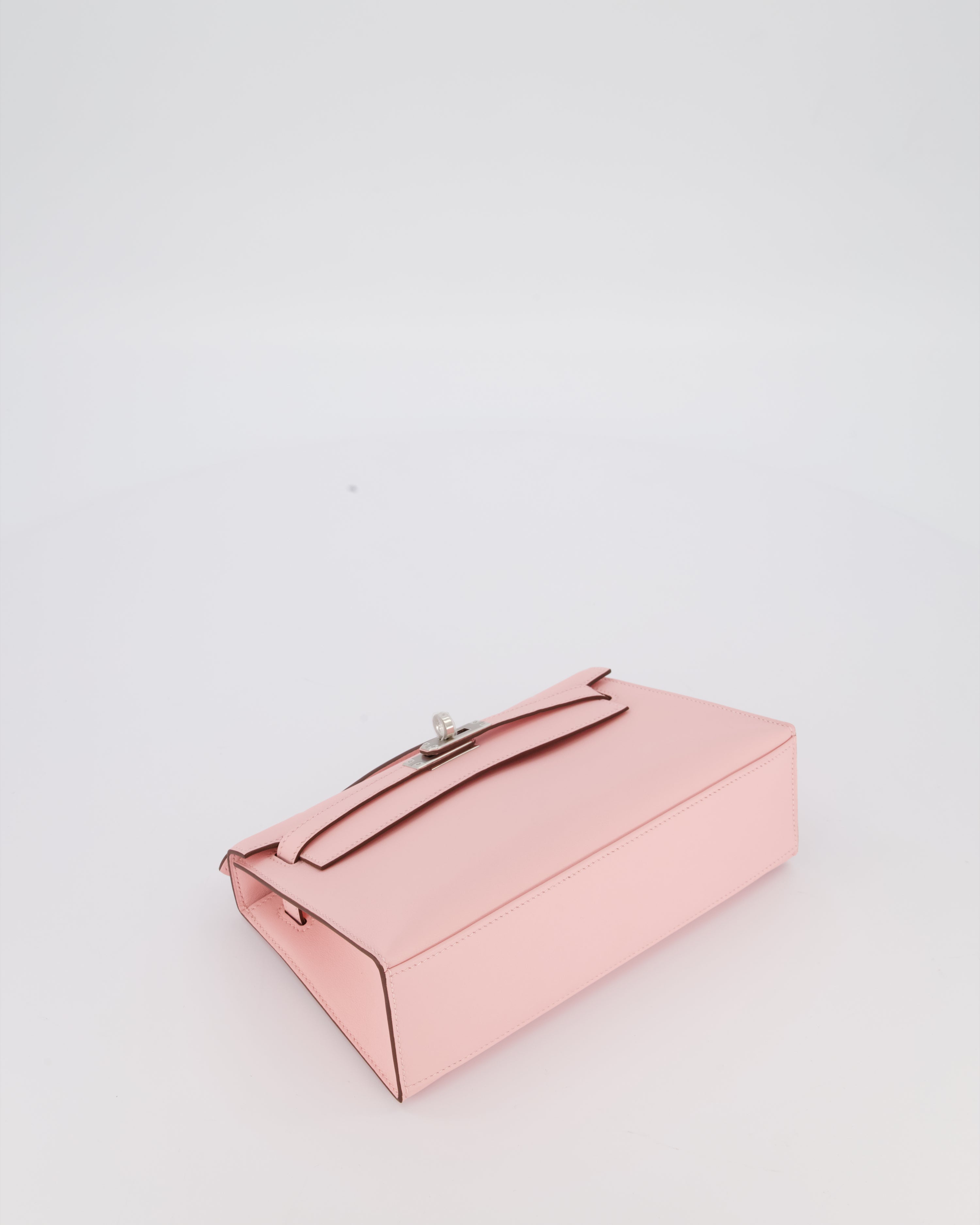 *HOT COLOUR* Hermès Mini Kelly Pochette Bag in Rose Sakura Swift Leather with Palladium Hardware