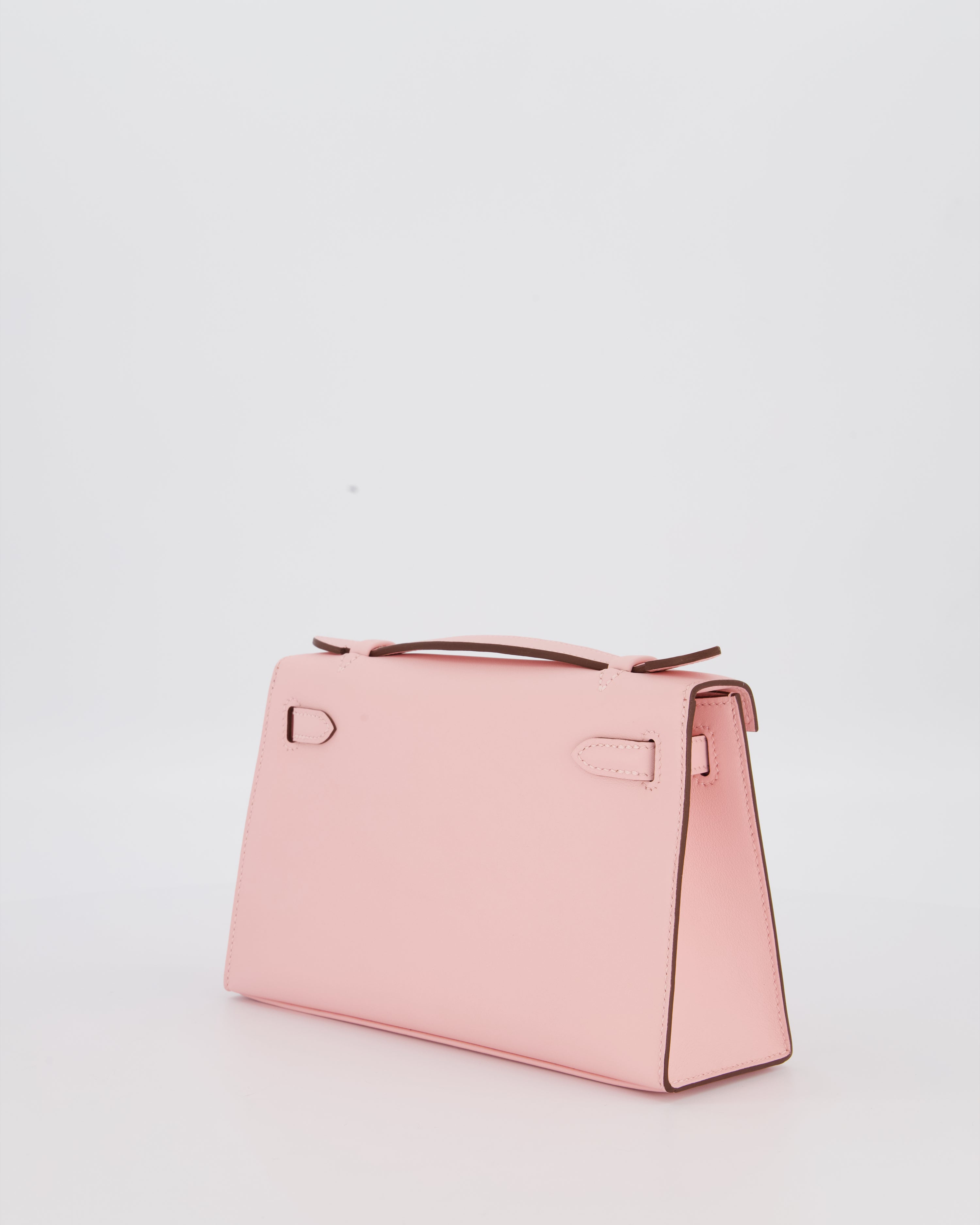 *HOT COLOUR* Hermès Mini Kelly Pochette Bag in Rose Sakura Swift Leather with Palladium Hardware