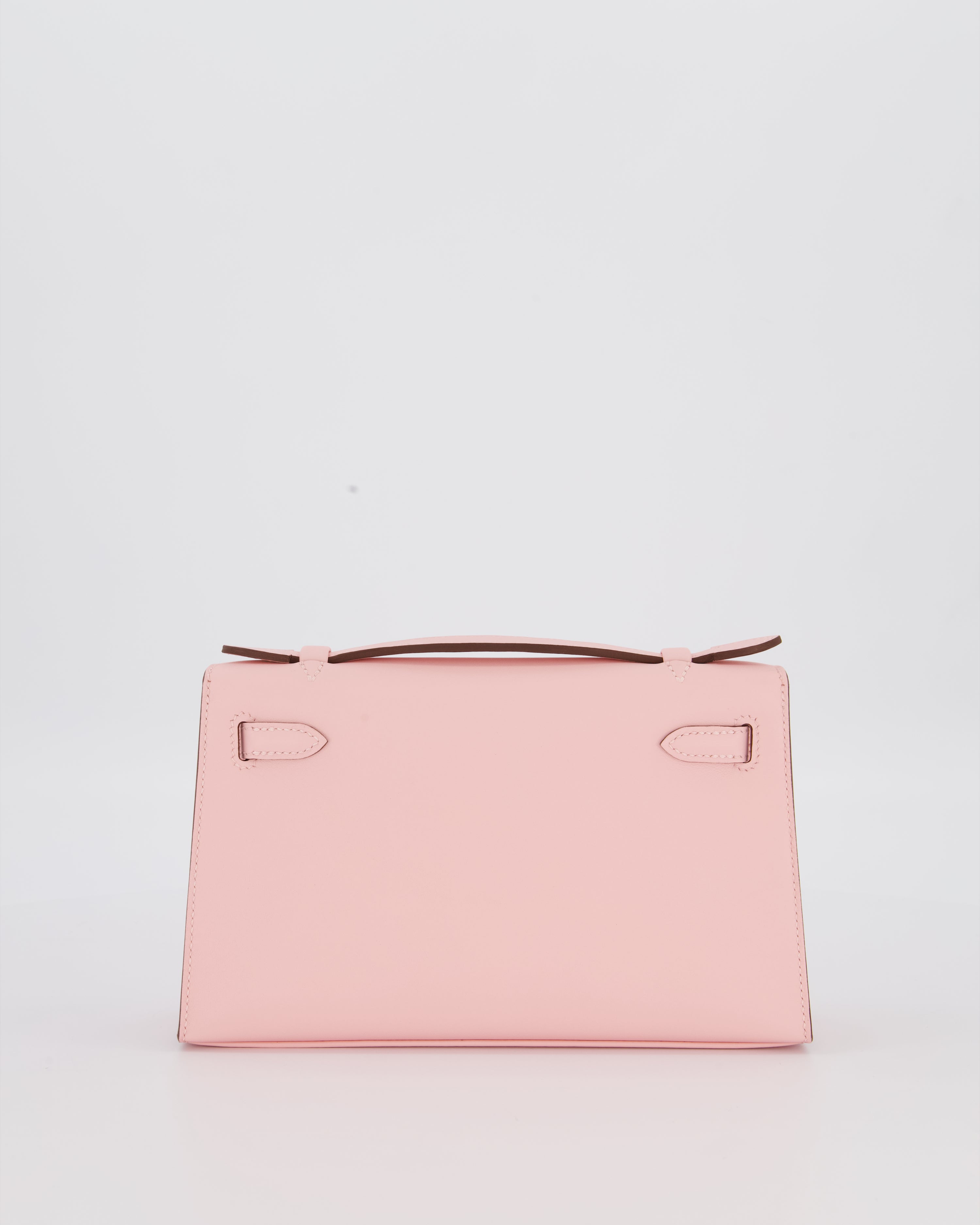*HOT COLOUR* Hermès Mini Kelly Pochette Bag in Rose Sakura Swift Leather with Palladium Hardware