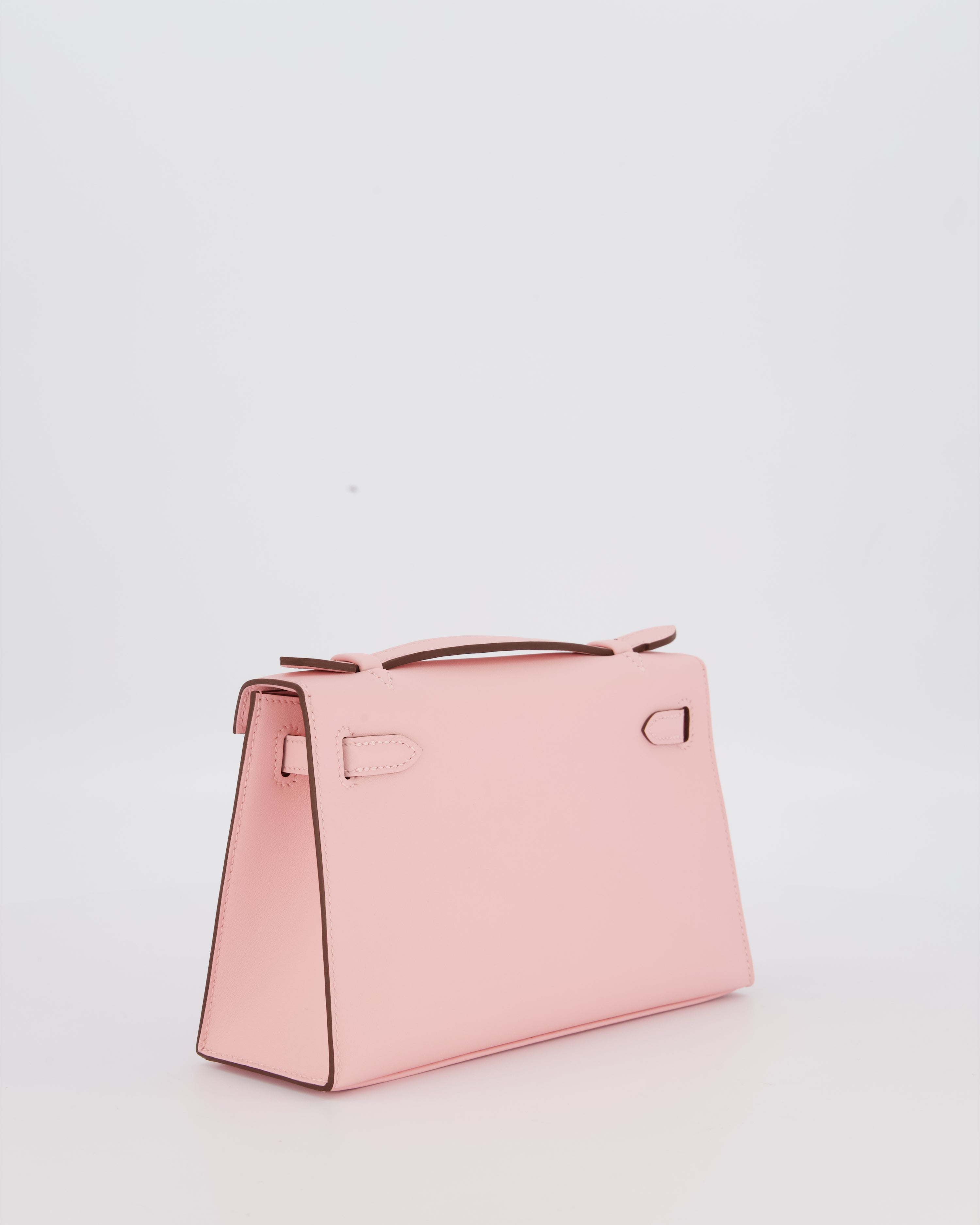 *HOT COLOUR* Hermès Mini Kelly Pochette Bag in Rose Sakura Swift Leather with Palladium Hardware