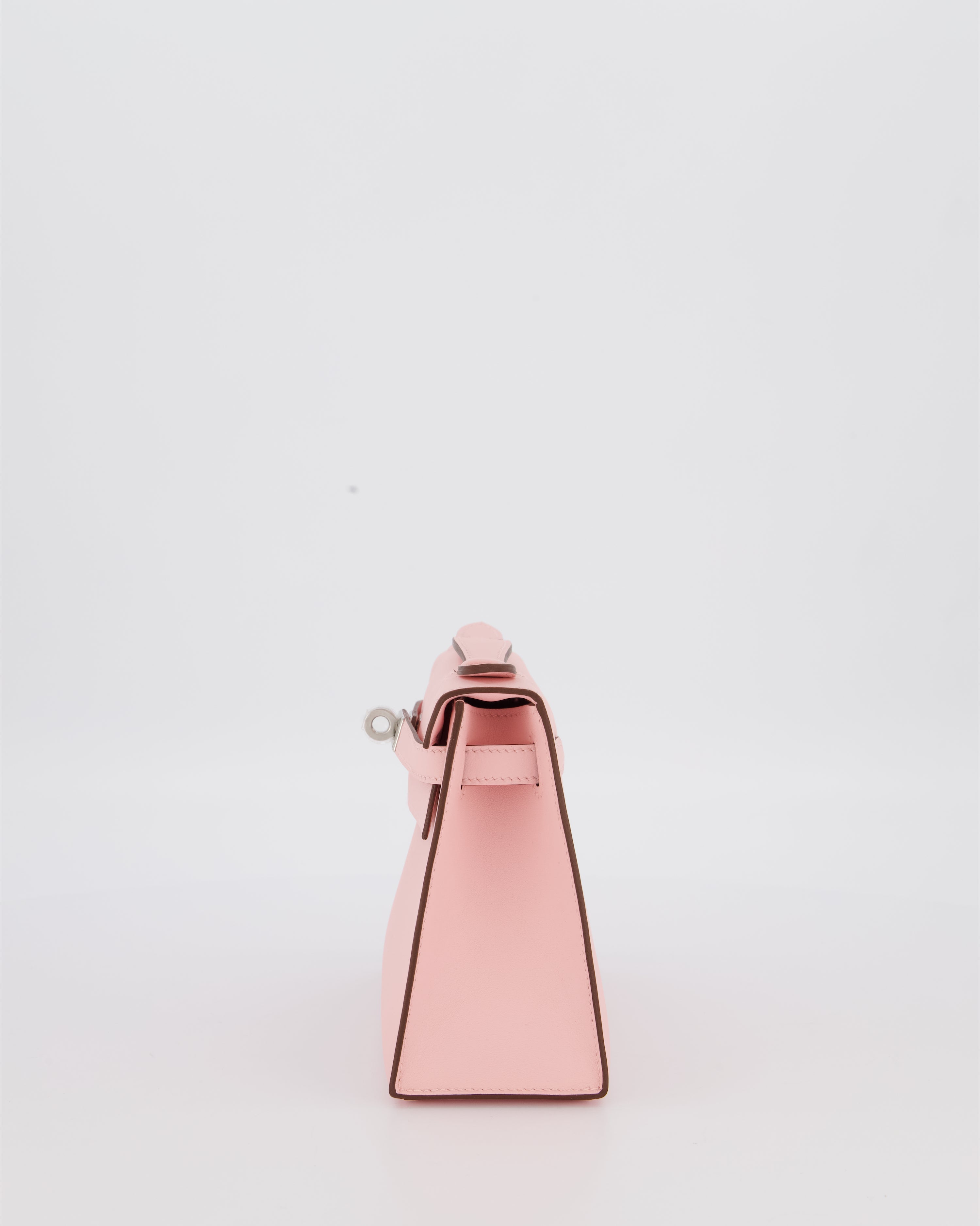 *HOT COLOUR* Hermès Mini Kelly Pochette Bag in Rose Sakura Swift Leather with Palladium Hardware