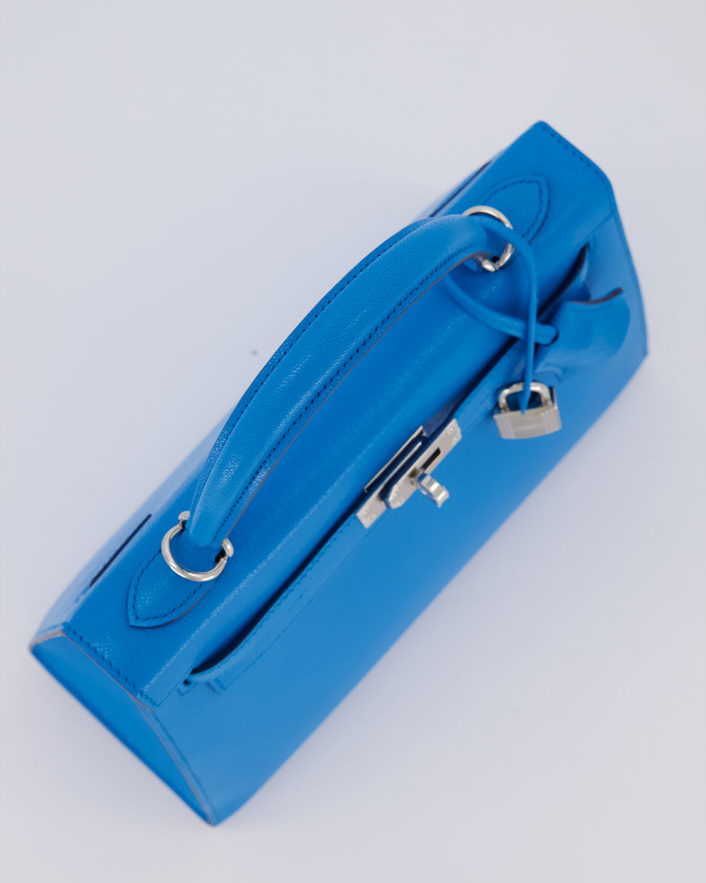 Hermès Kelly 25 Sellier Bag in Blue Frida Chévre Chamkila Leather with Palladium Hardware