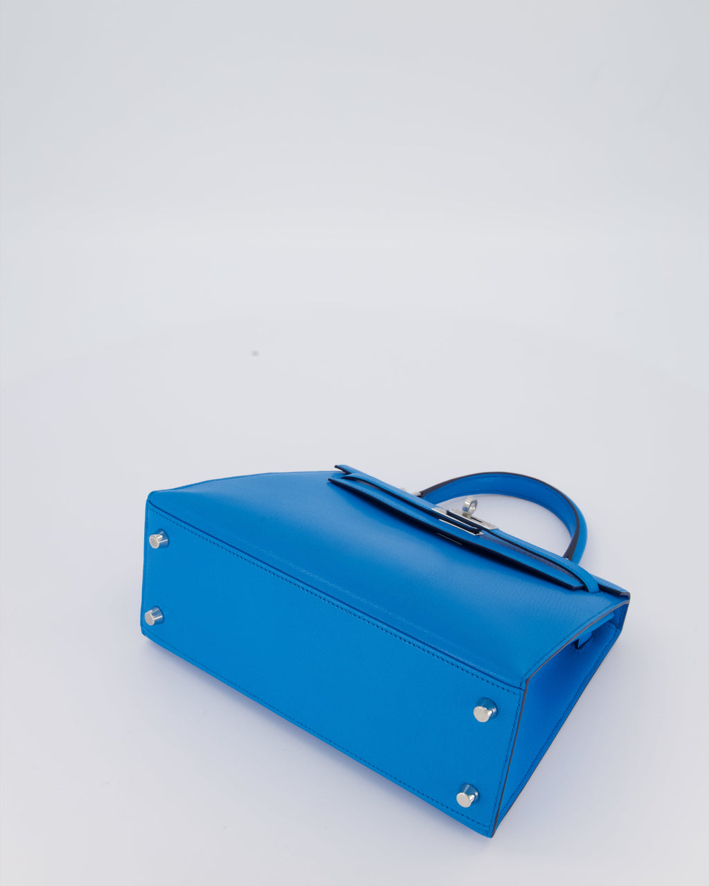 Hermès Kelly 25 Sellier Bag in Blue Frida Chévre Chamkila Leather with Palladium Hardware