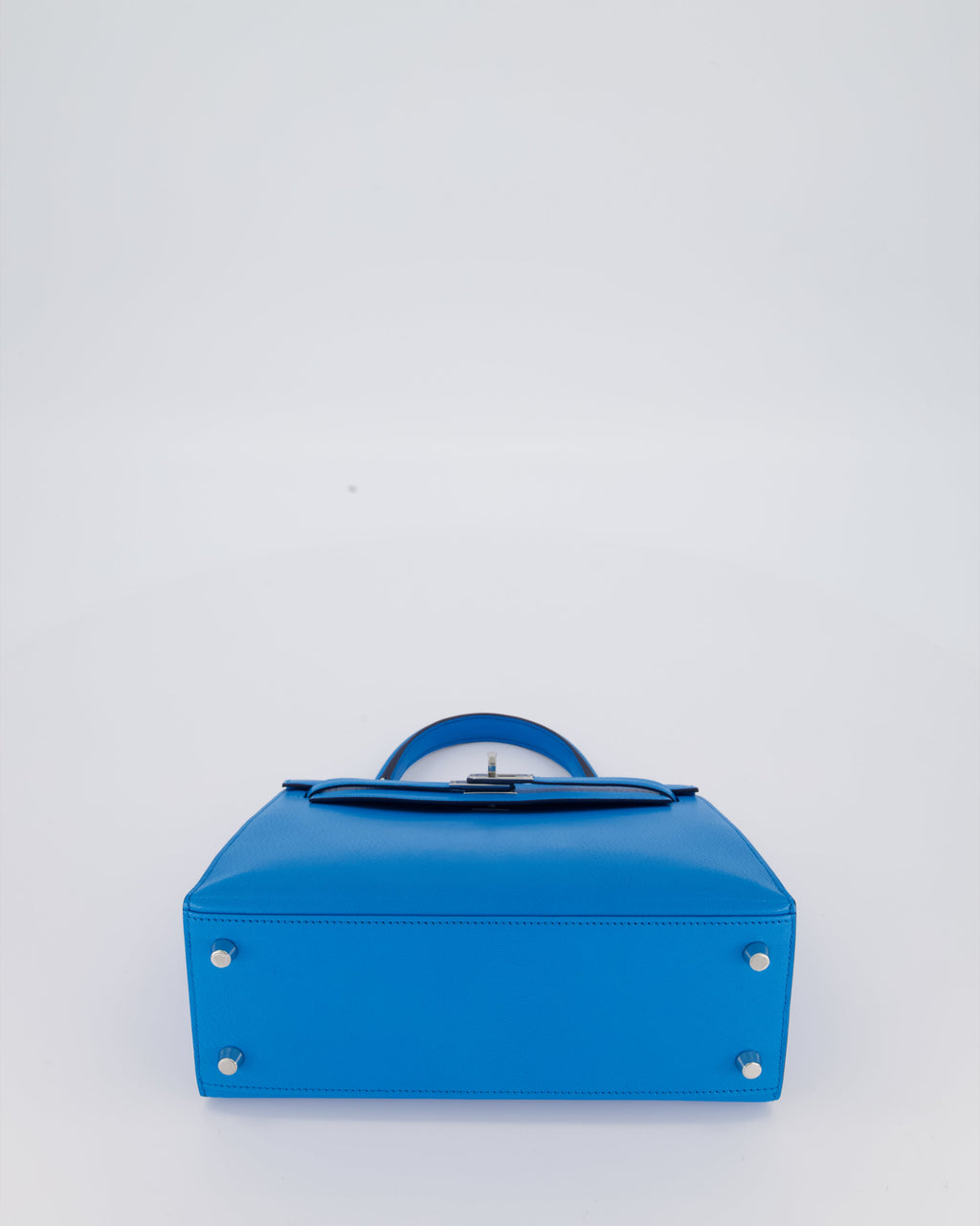 Hermès Kelly 25 Sellier Bag in Blue Frida Chévre Chamkila Leather with Palladium Hardware